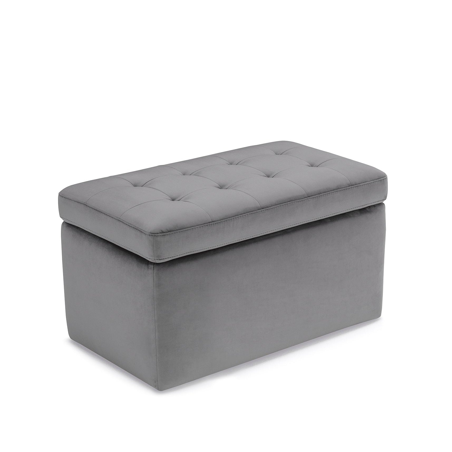 Banc VALSURA rangement Made in Italy matelassé en velours gris