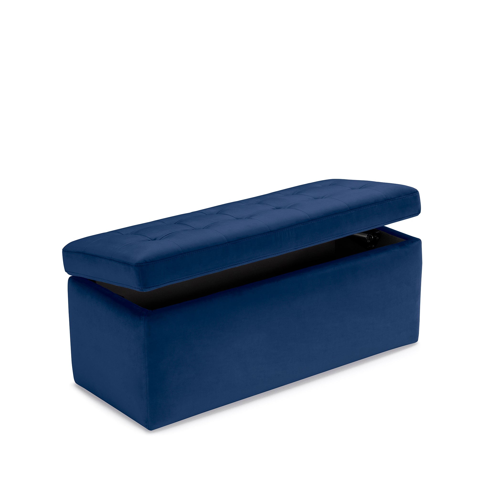 Banc VALSURA rangement Made in Italy matelassé en velours bleu