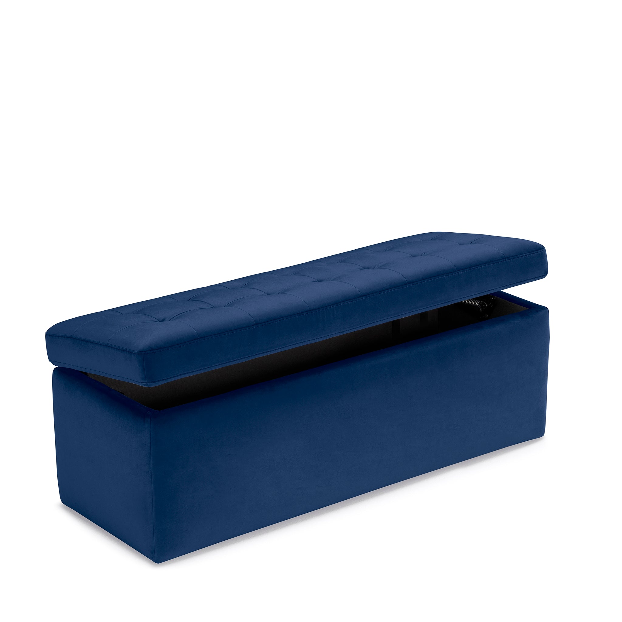 Banc VALSURA rangement Made in Italy matelassé en velours bleu