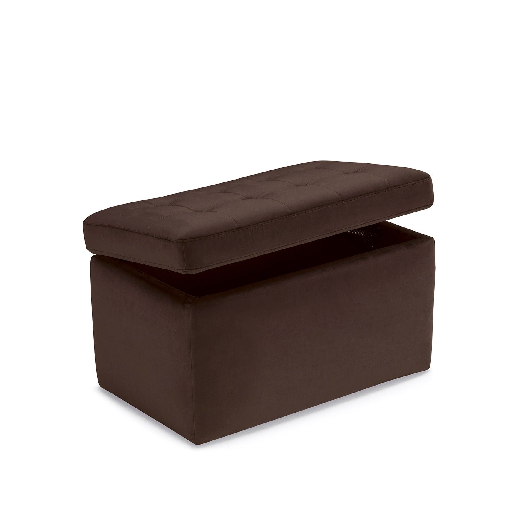 Banc VALSURA rangement Made in Italy matelassé en velours marron