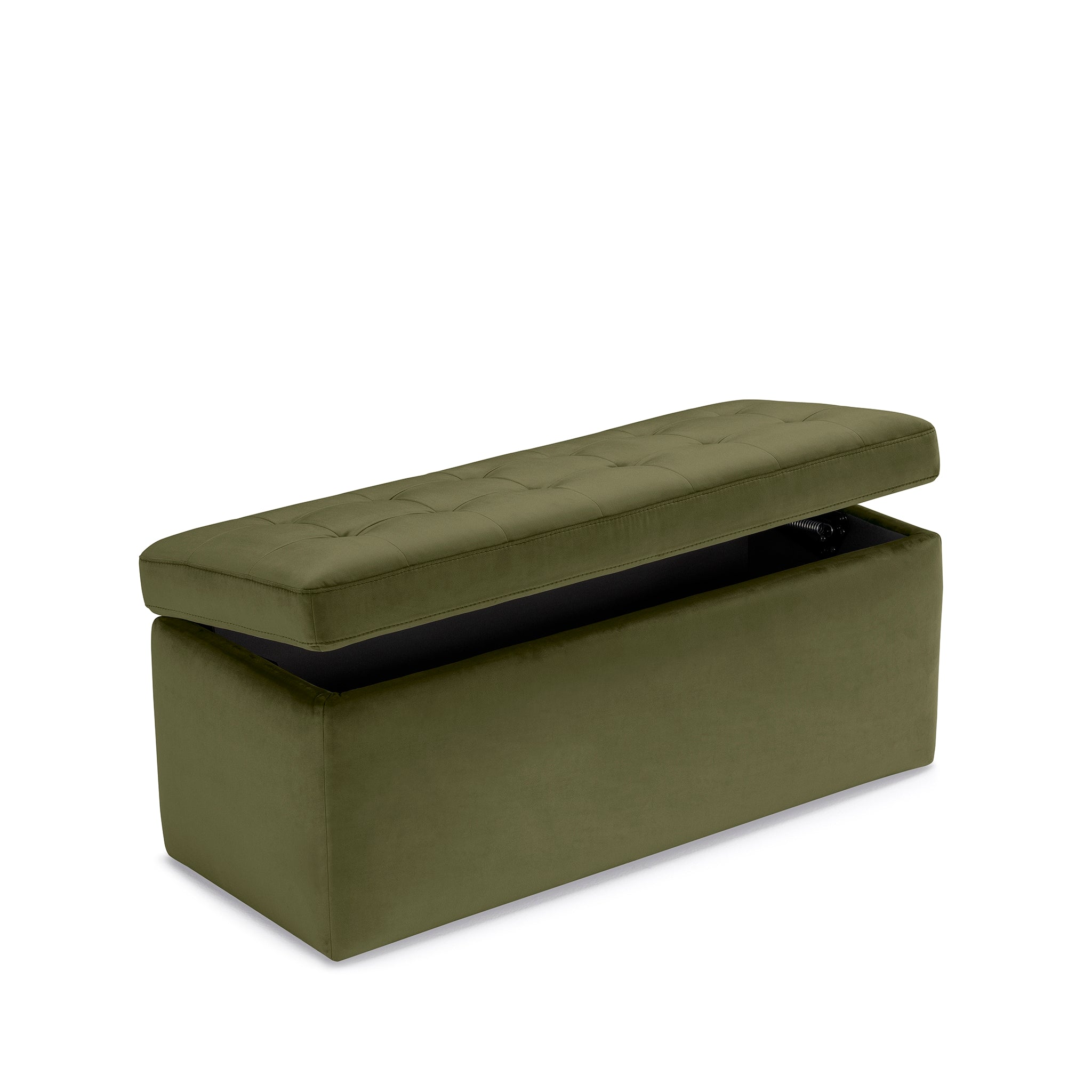 Banc VALSURA rangement Made in Italy matelassé en velours vert