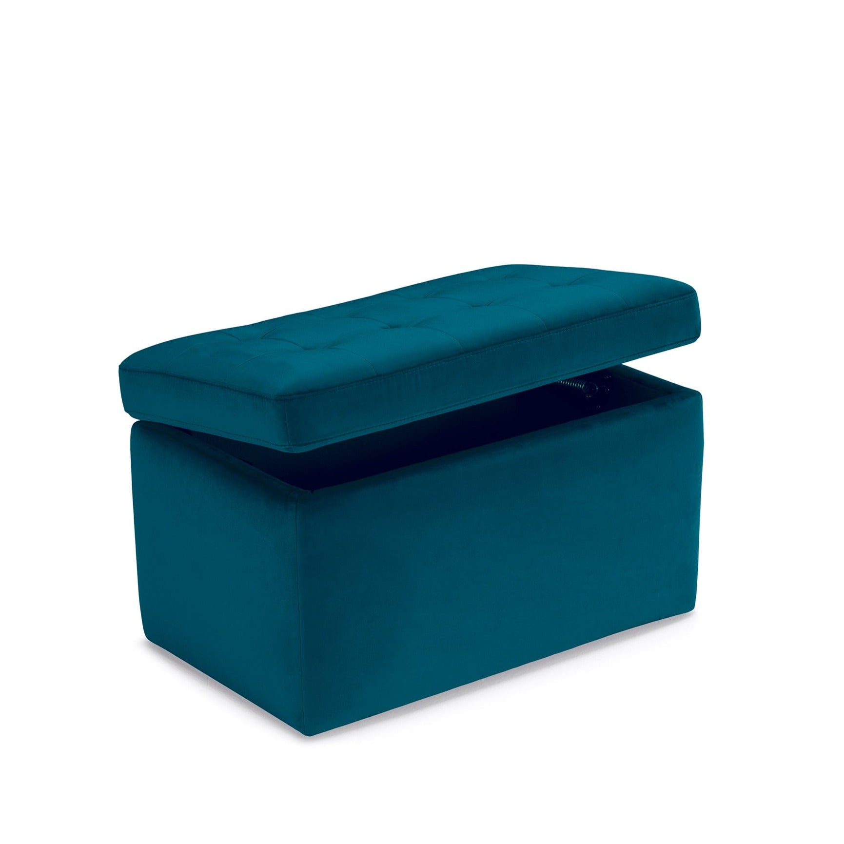 Banc VALSURA rangement Made in Italy matelassé en velours pétrole