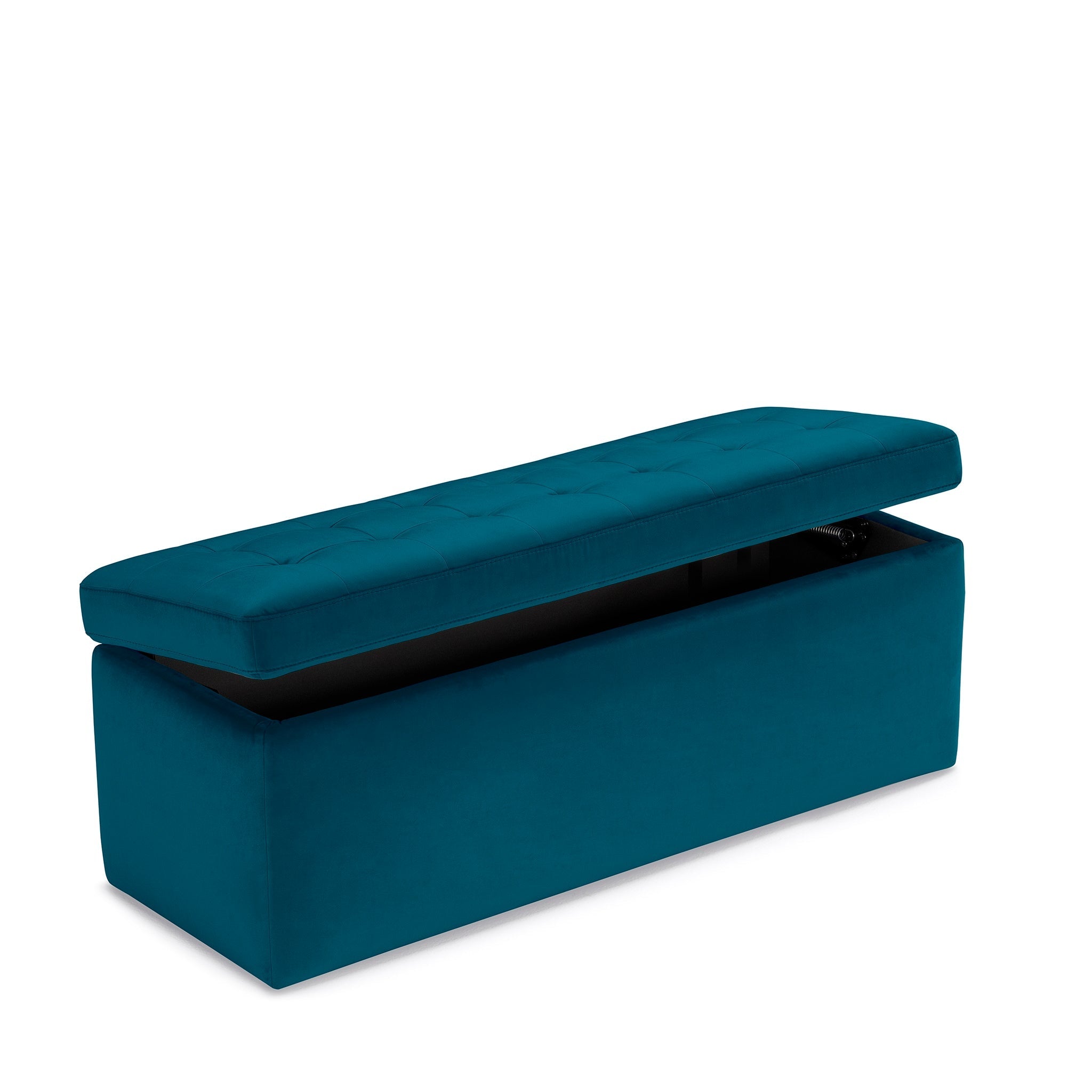 Banc VALSURA rangement Made in Italy matelassé en velours pétrole