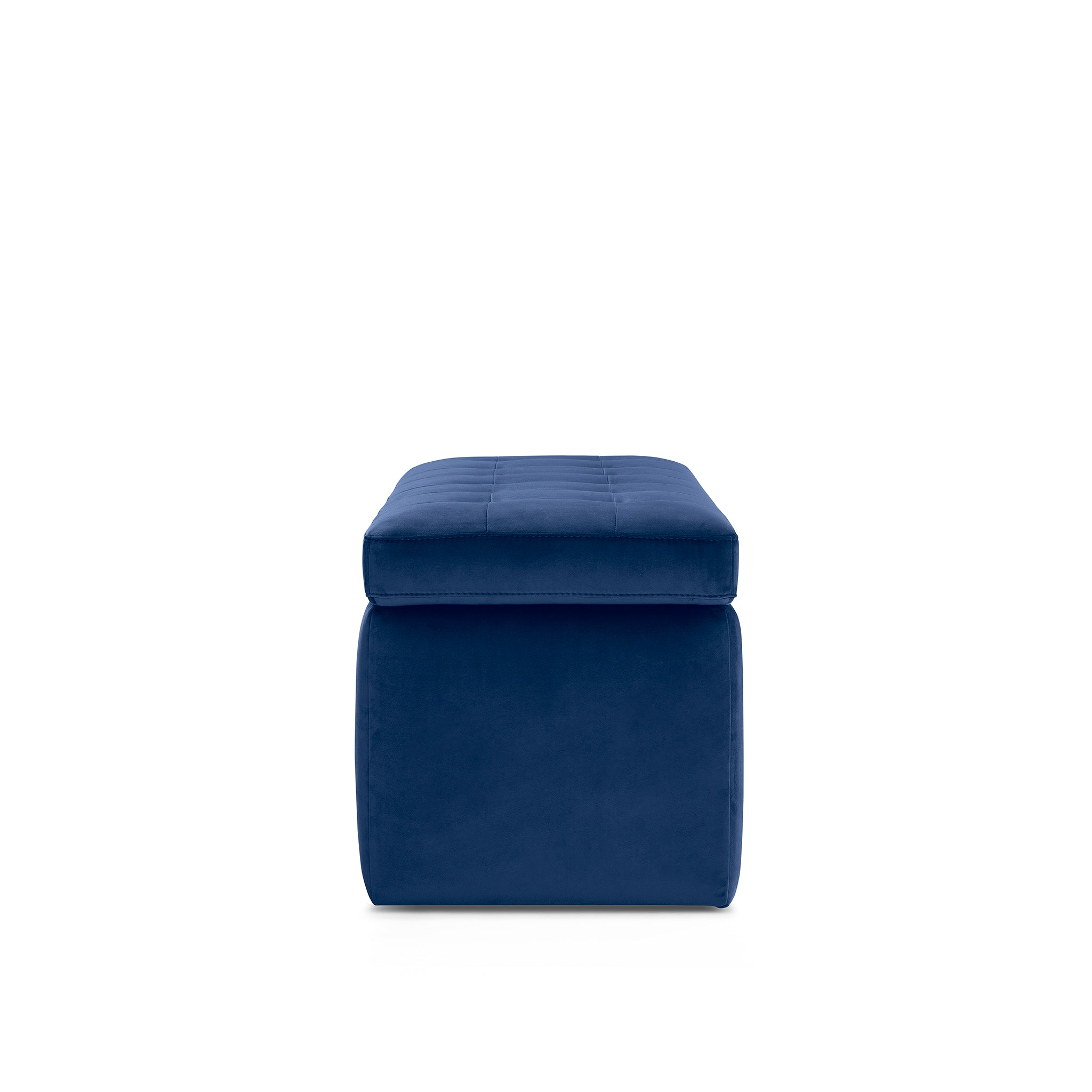 Banc VALSURA rangement Made in Italy matelassé en velours bleu