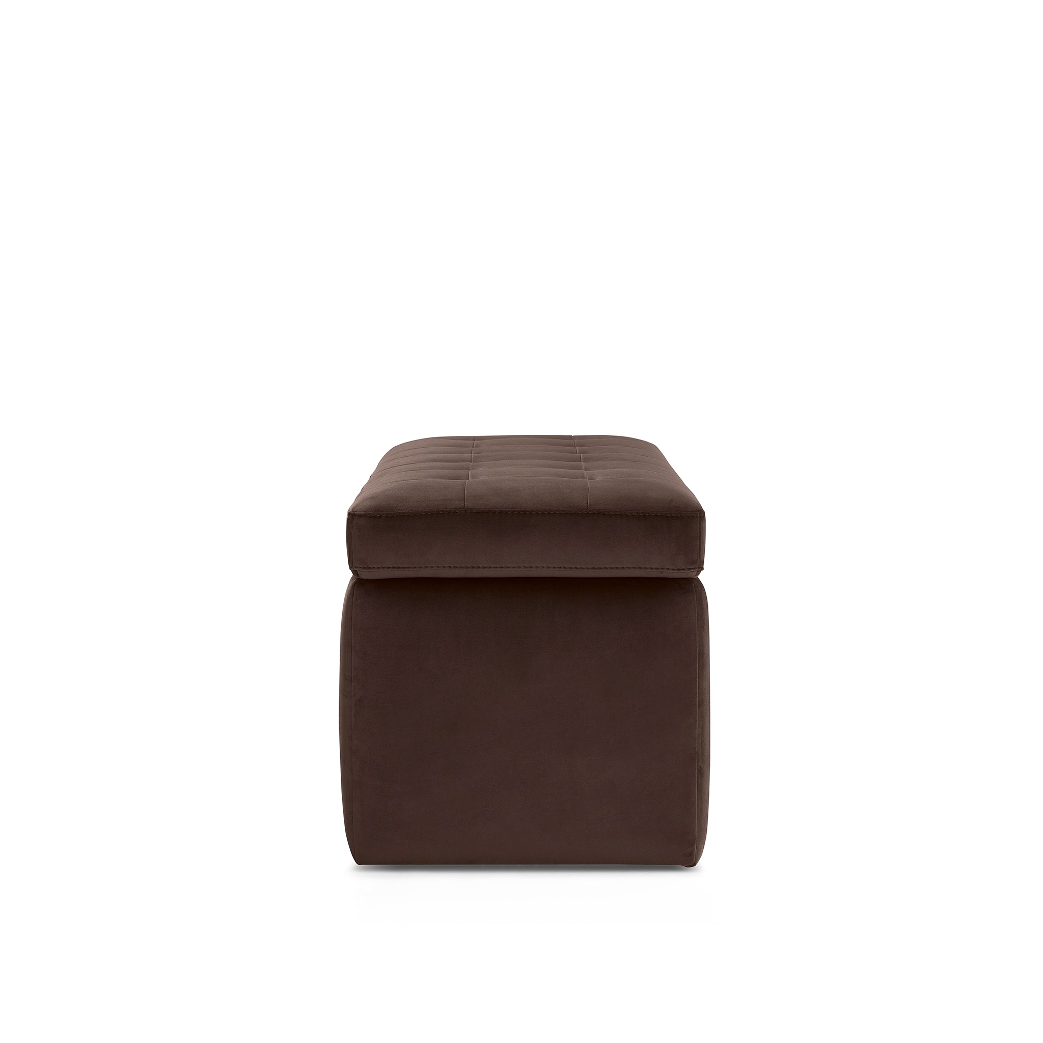 Banc VALSURA rangement Made in Italy matelassé en velours marron
