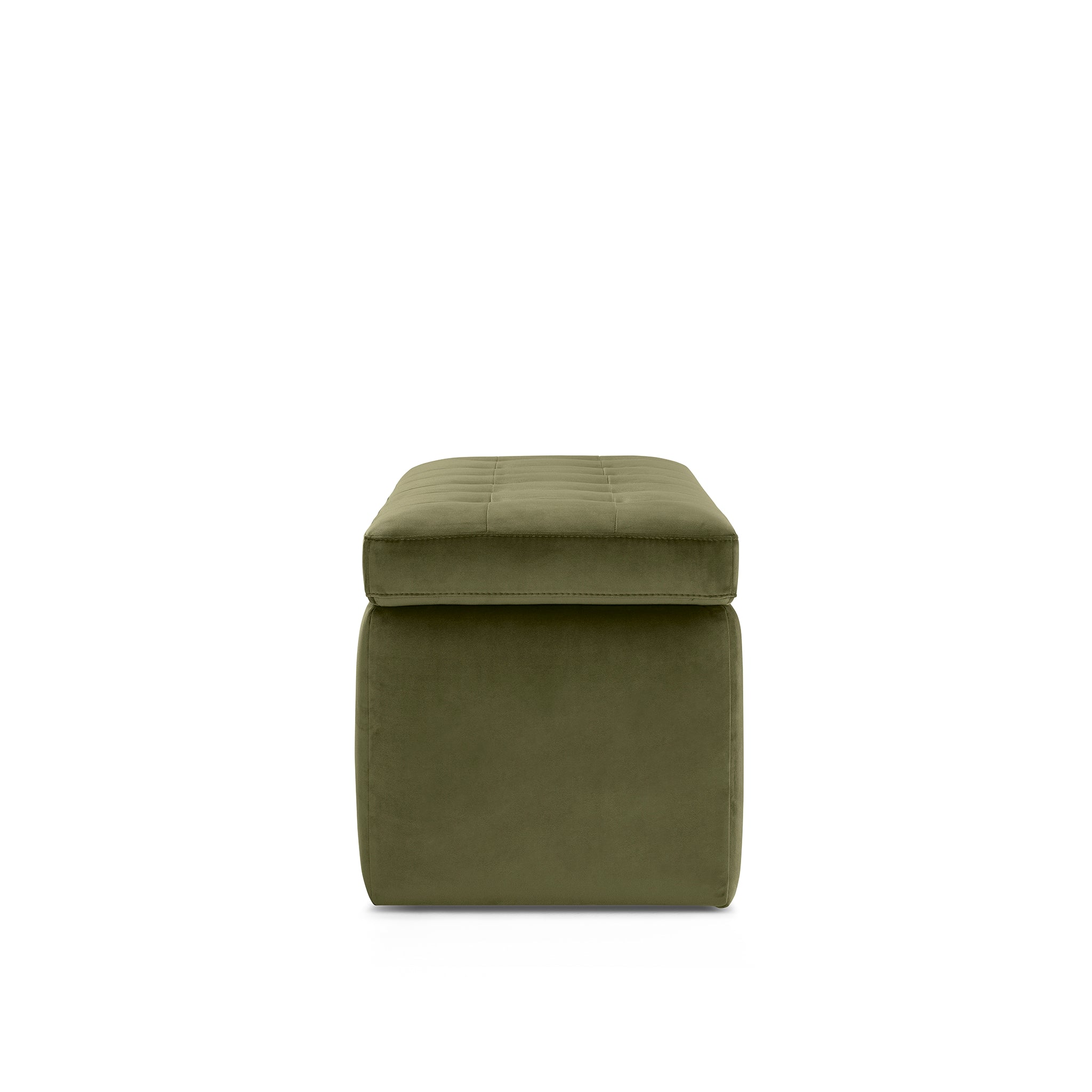 Banc VALSURA rangement Made in Italy matelassé en velours vert