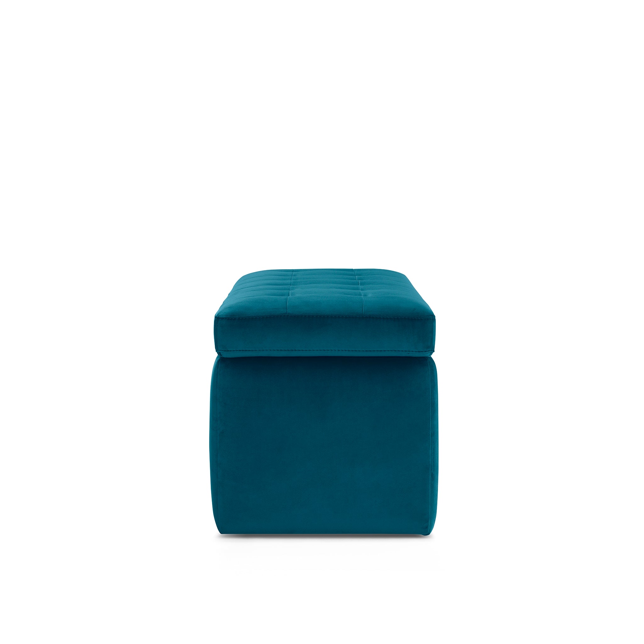 Banc VALSURA rangement Made in Italy matelassé en velours pétrole