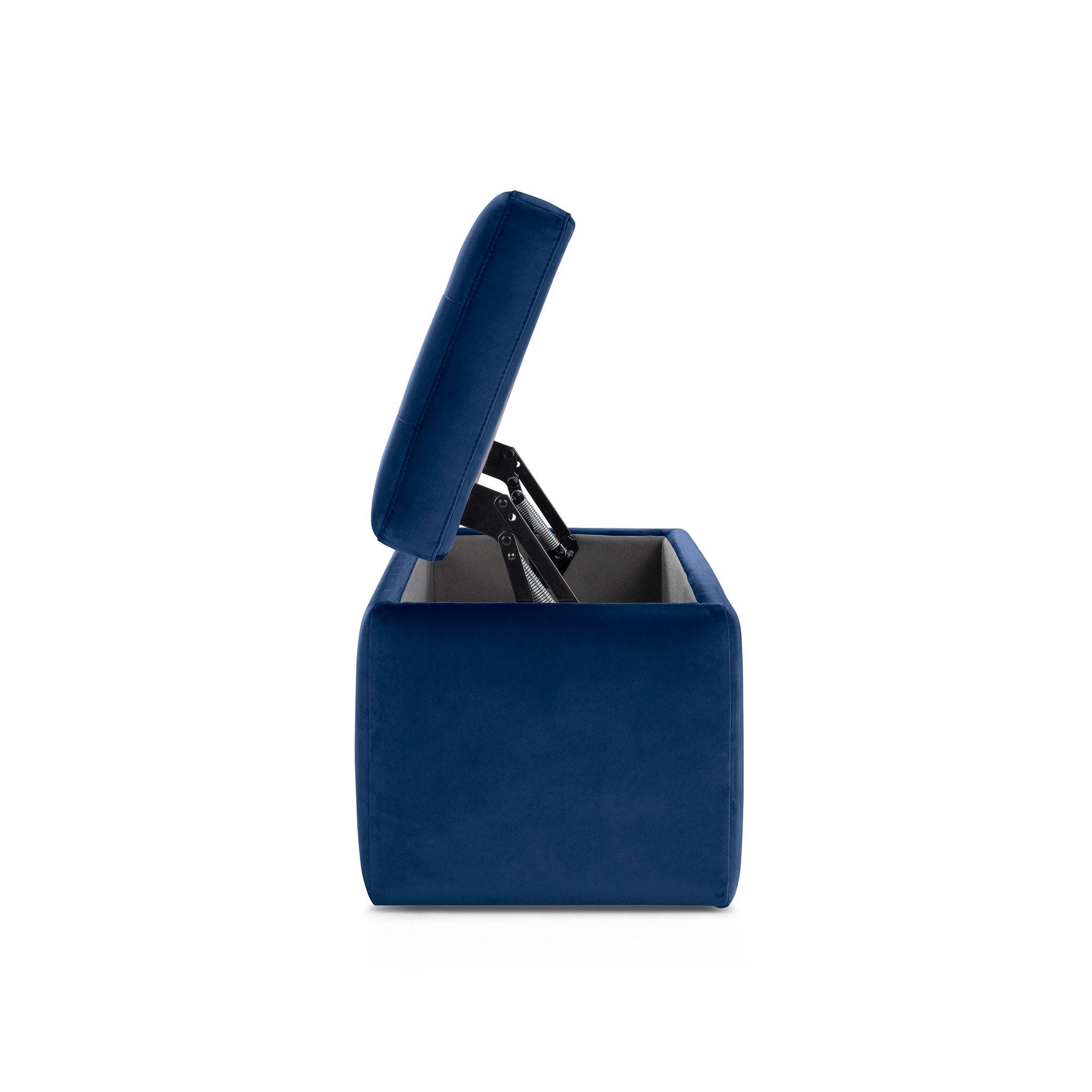 Banc VALSURA rangement Made in Italy matelassé en velours bleu