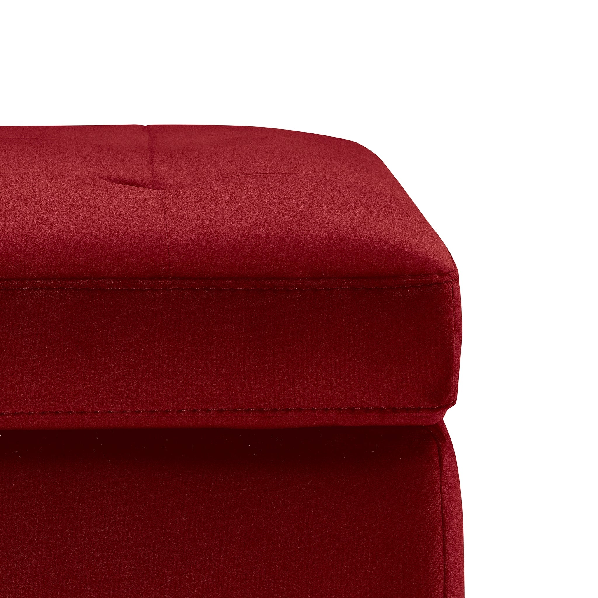 Banc modèle rangement Made in Italy matelassé en velours bordeaux