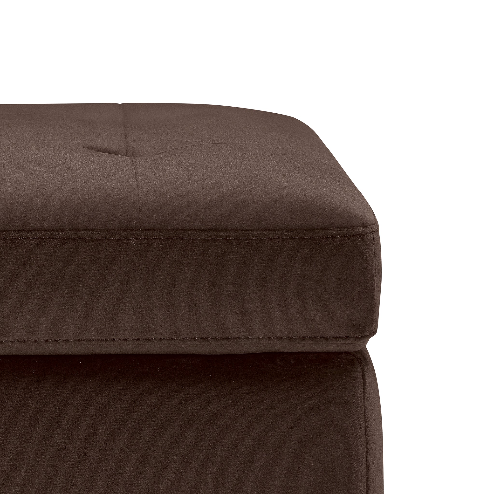 Banc VALSURA rangement Made in Italy matelassé en velours marron