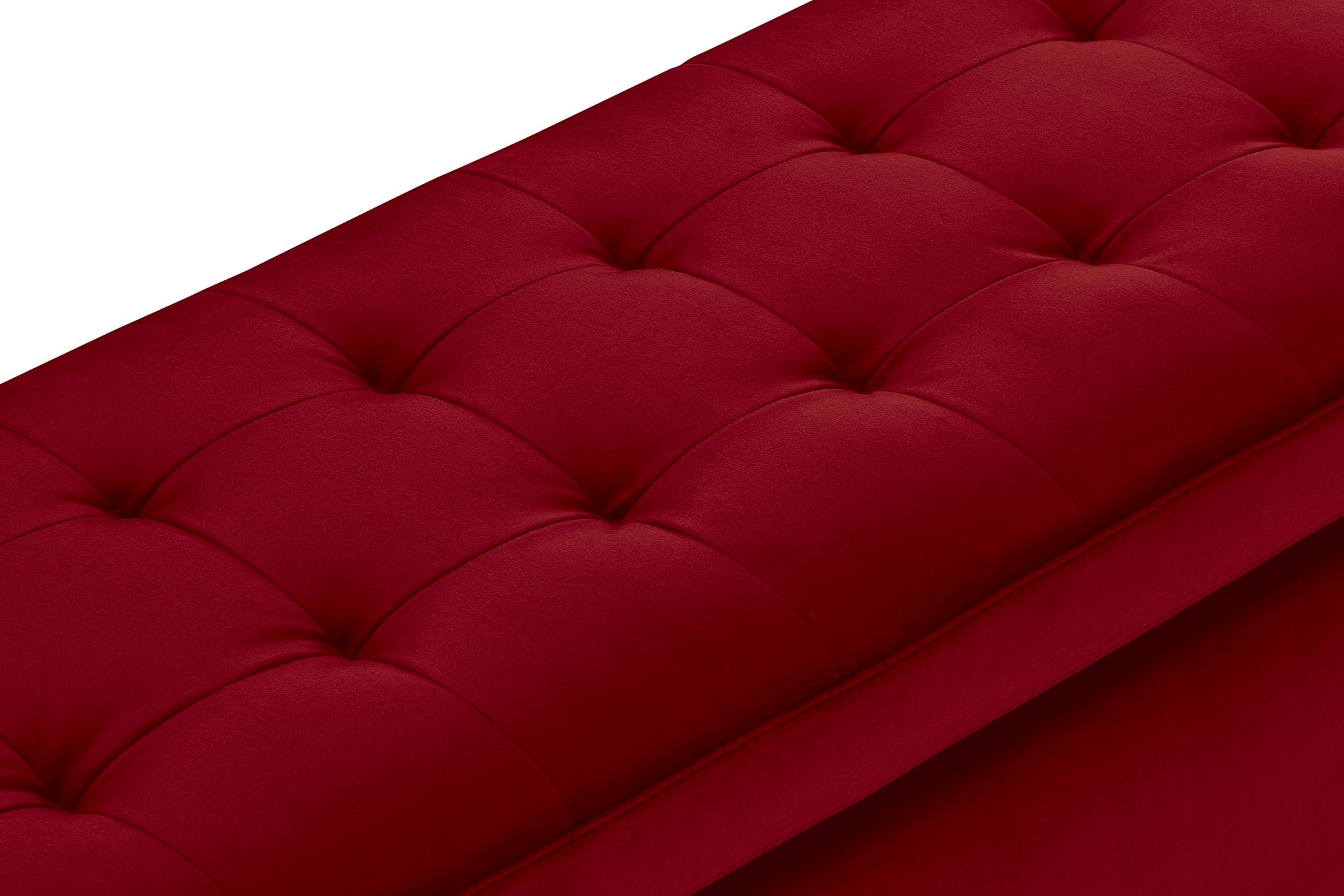 Banc modèle rangement Made in Italy matelassé en velours bordeaux