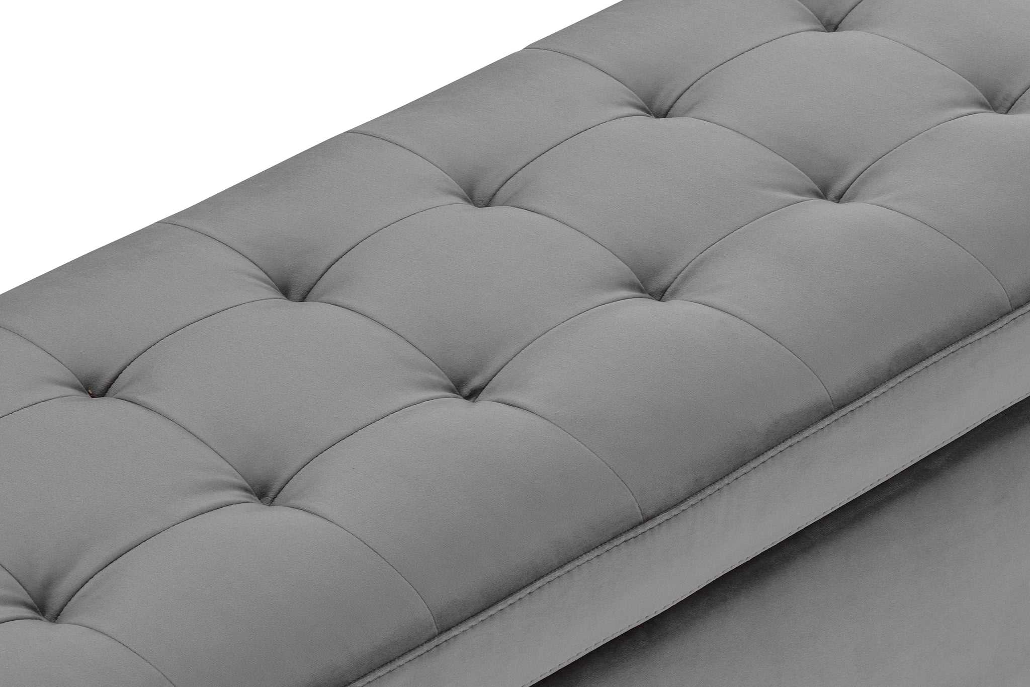 Banc VALSURA rangement Made in Italy matelassé en velours gris