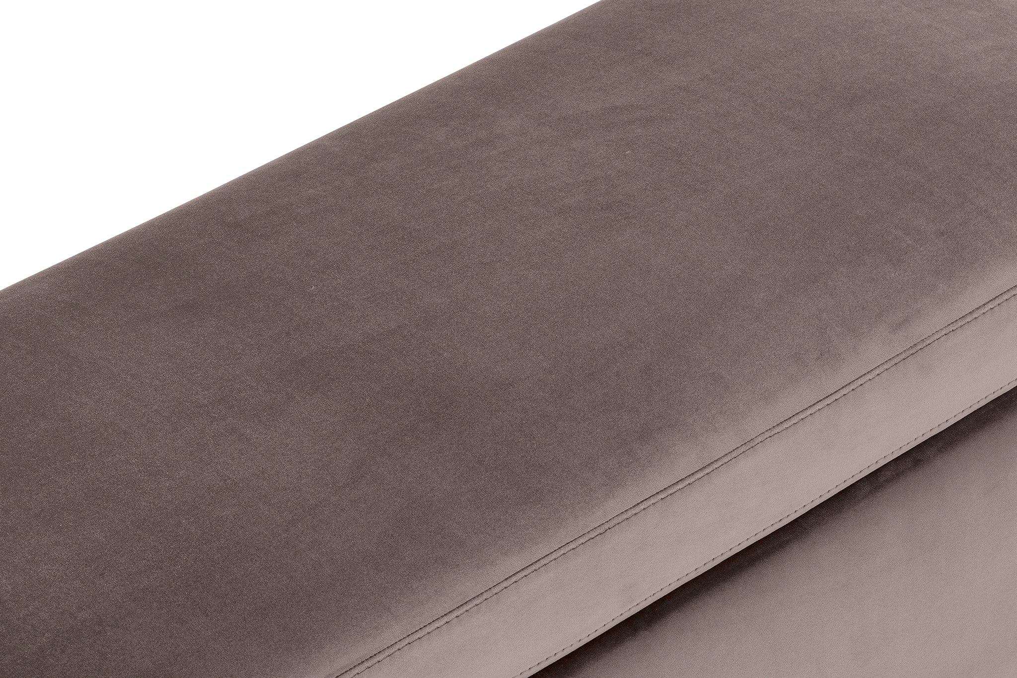 Banc SARDORELLA 110x45 cm rangement Made in Italy en velours gris tourterelle