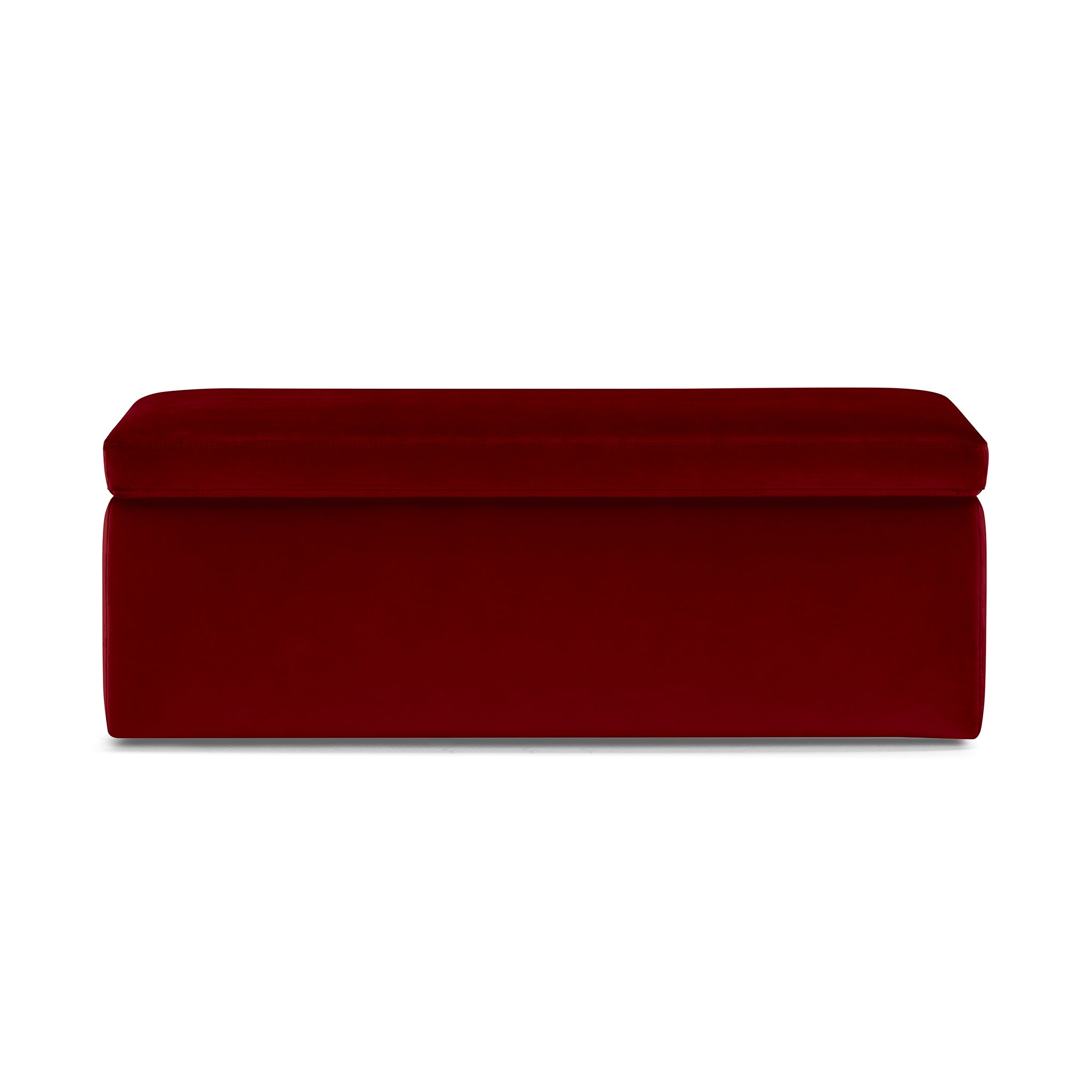 Banc VIANA rangement Made in Italy en velours bordeaux