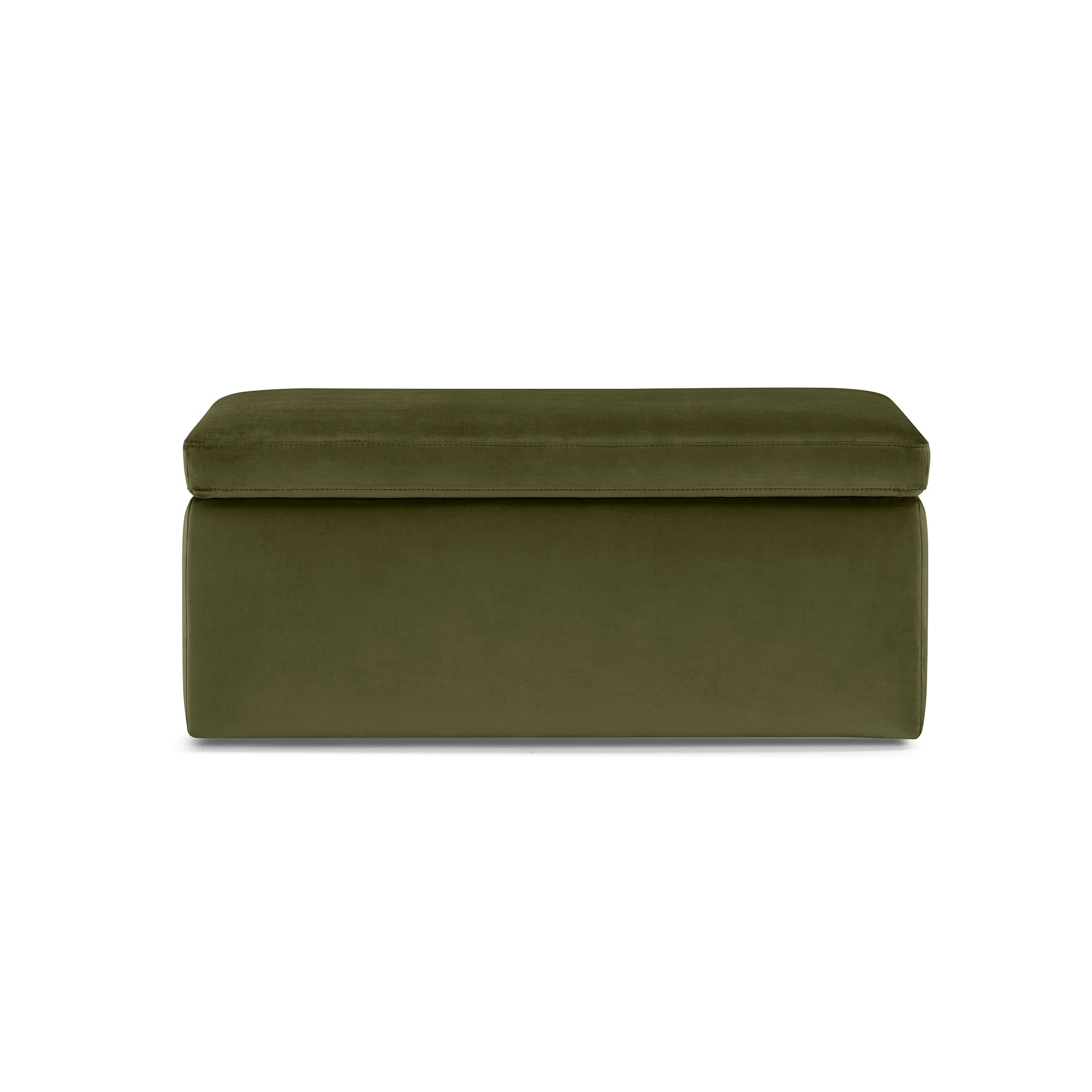 Banc rangement Made in Italy en velours vert VIANA