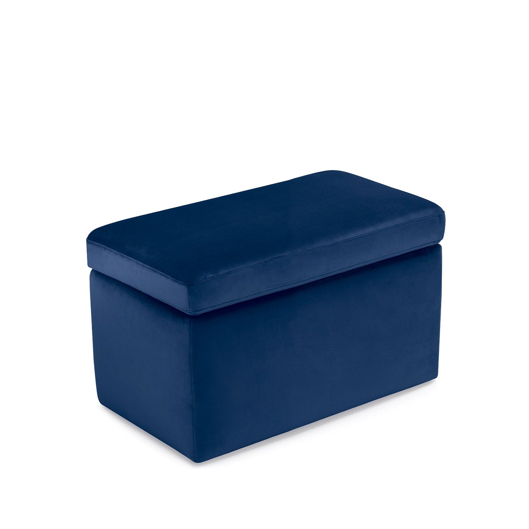 Banc VIANA rangement Made in Italy en velours bleu