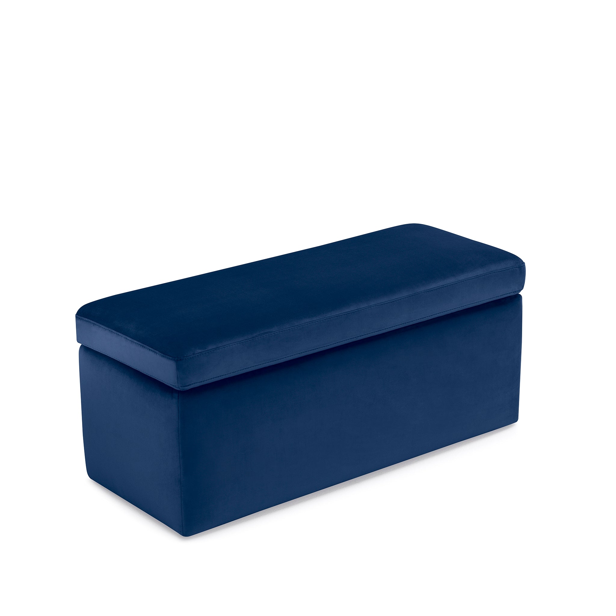 Banc VIANA rangement Made in Italy en velours bleu