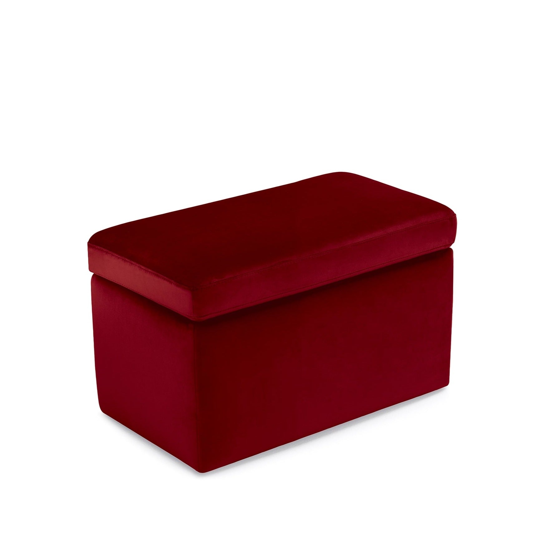 Banc VIANA rangement Made in Italy en velours bordeaux