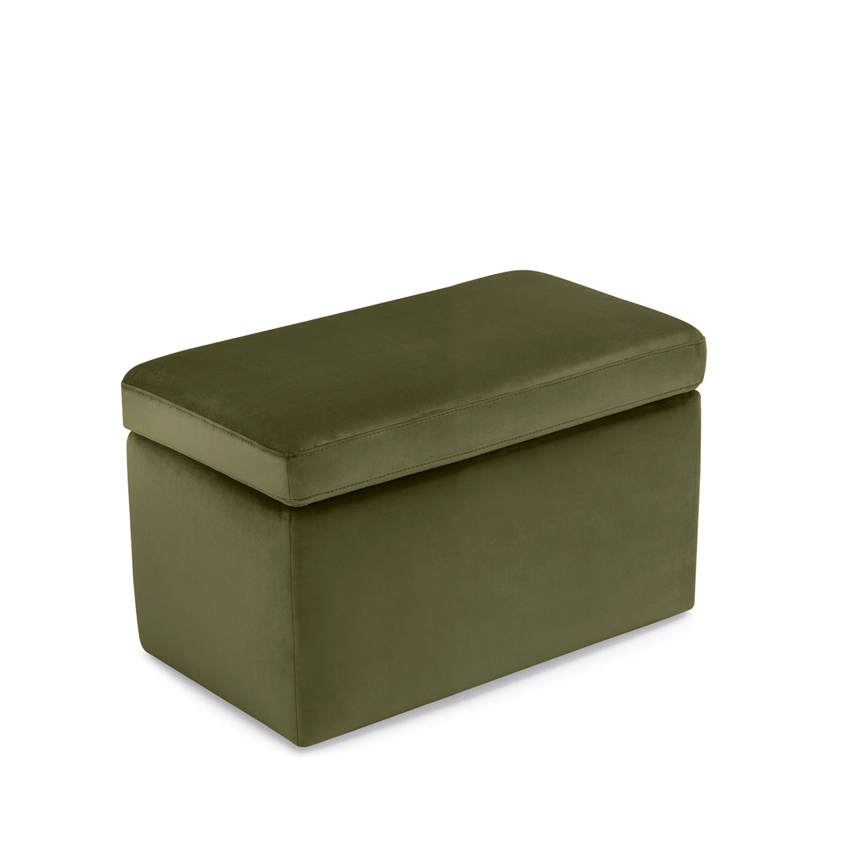 Banc rangement Made in Italy en velours vert VIANA