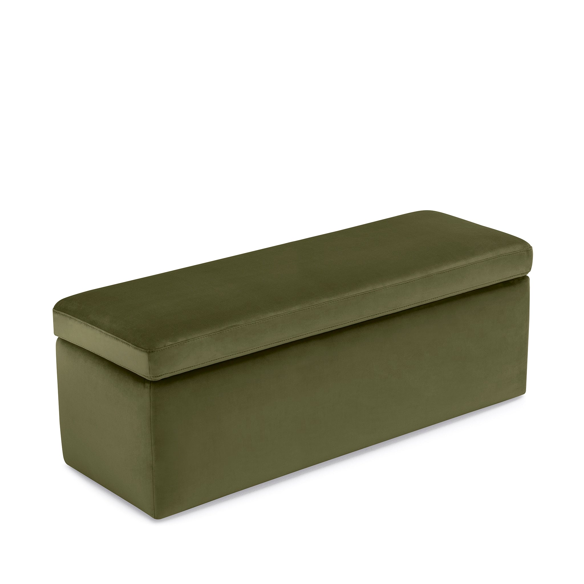 Banc rangement Made in Italy en velours vert VIANA