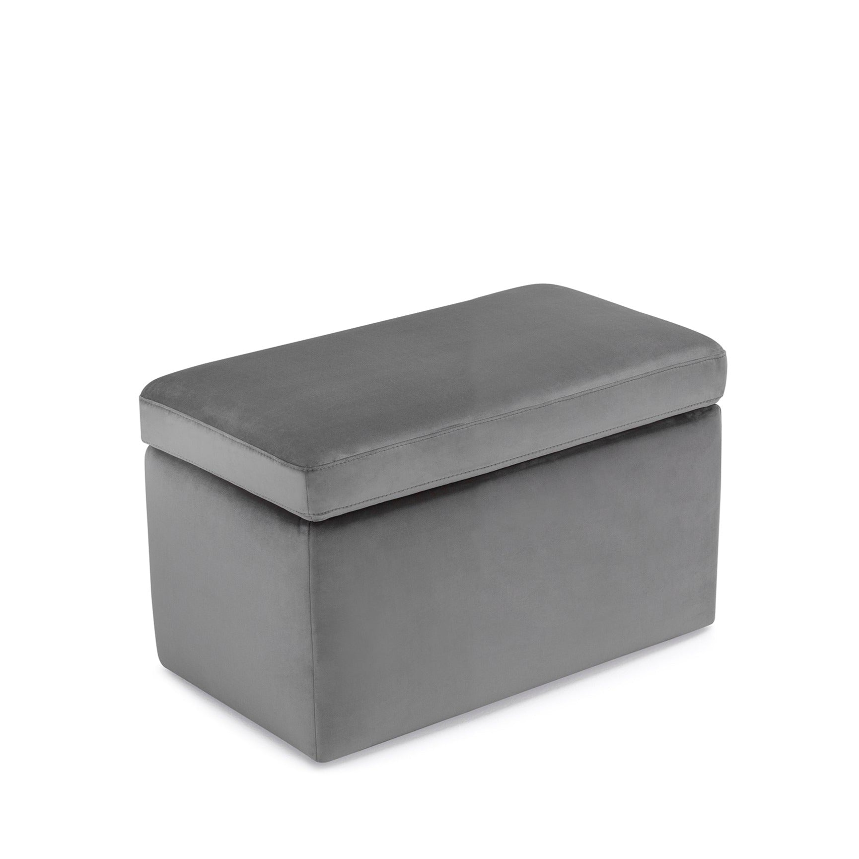 Banc VIANA rangement Made in Italy en velours gris