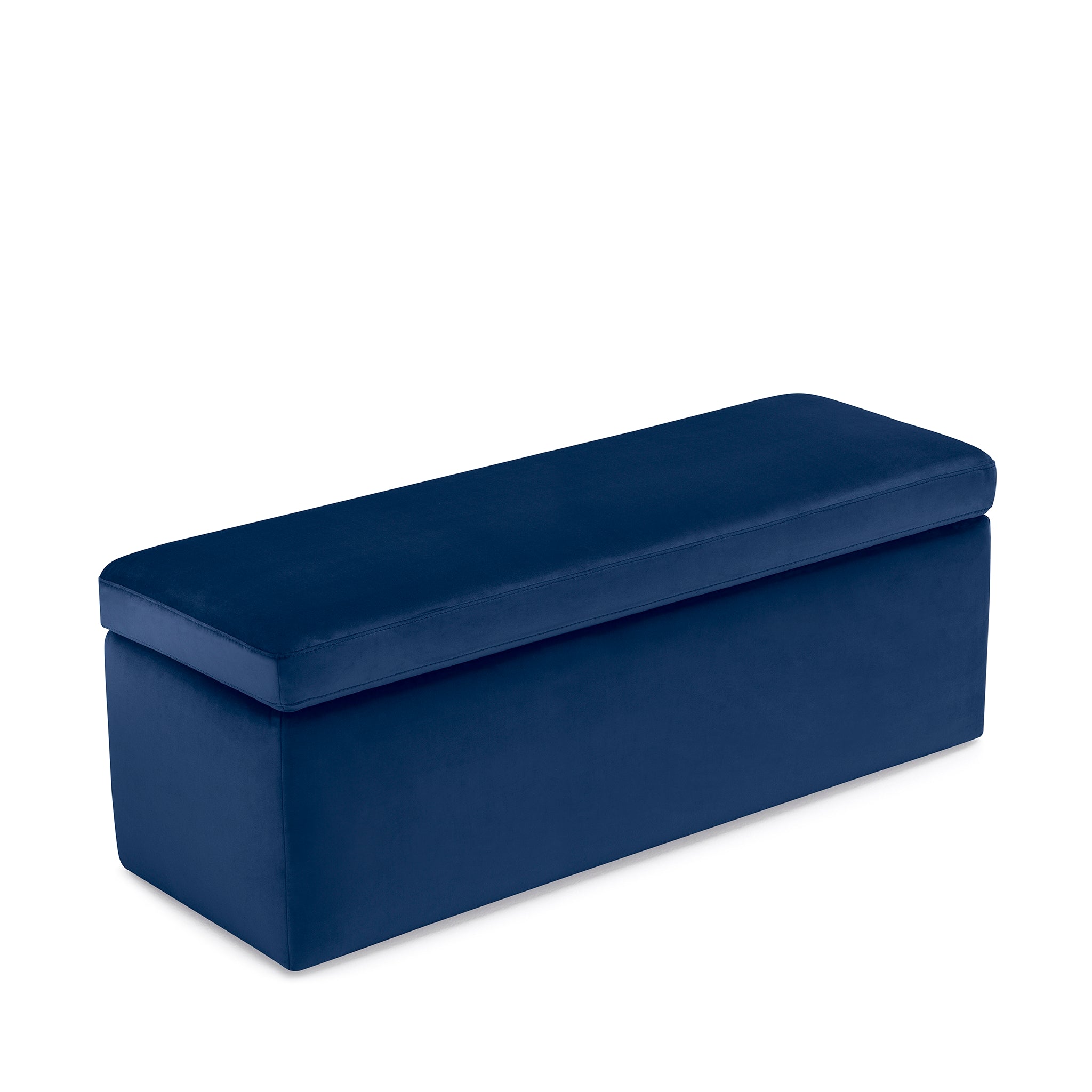 Banc VIANA rangement Made in Italy en velours bleu