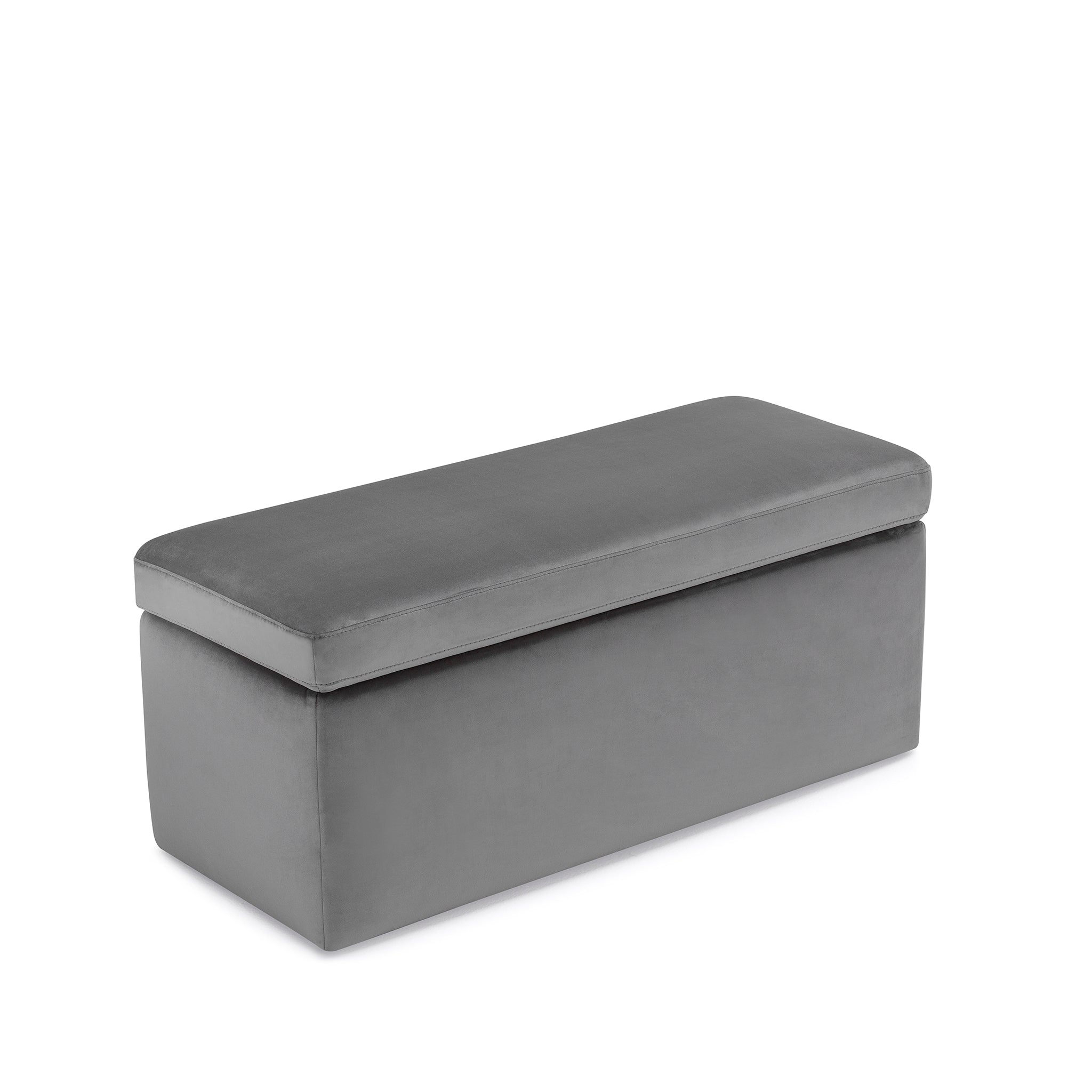 Banc VIANA rangement Made in Italy en velours gris