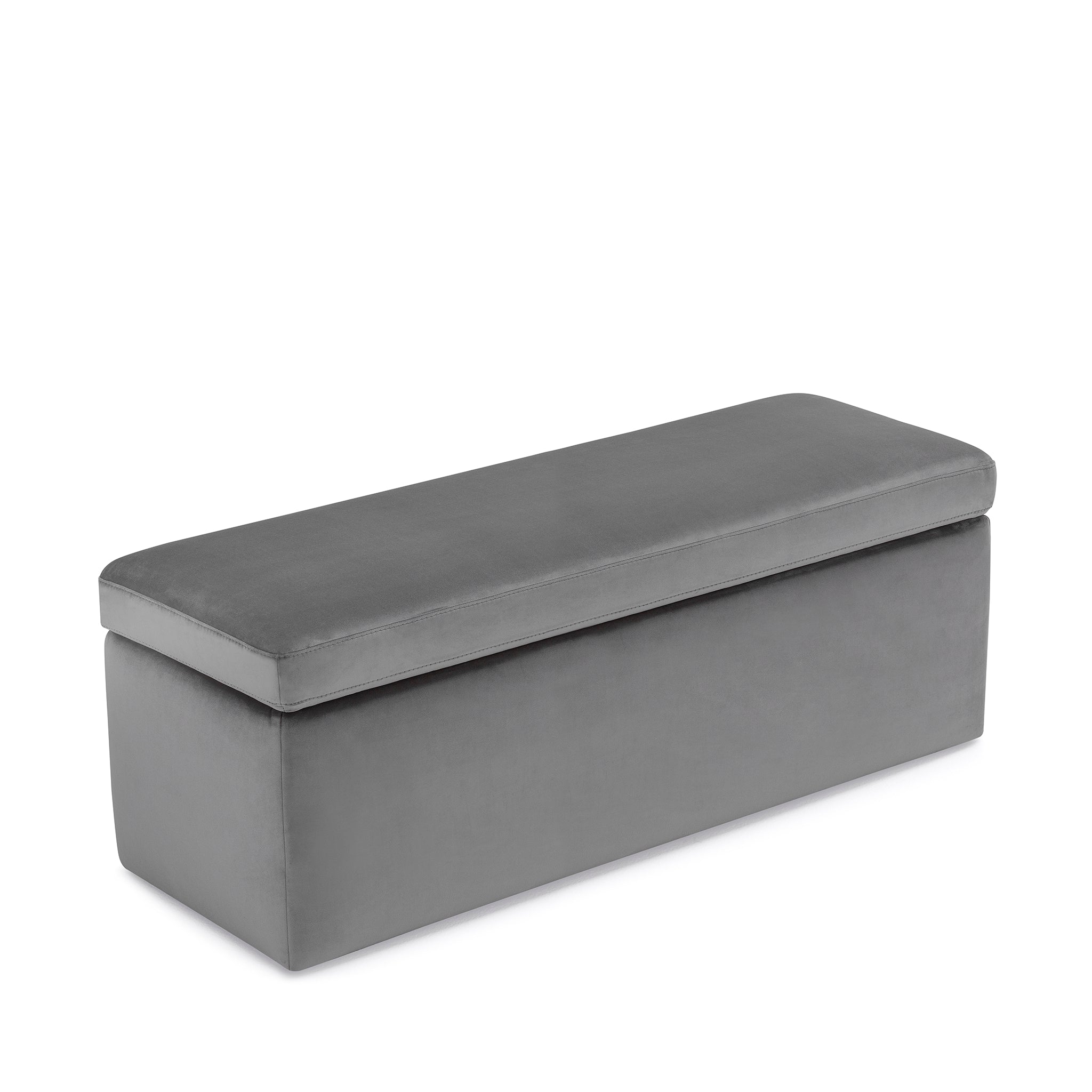 Banc VIANA rangement Made in Italy en velours gris