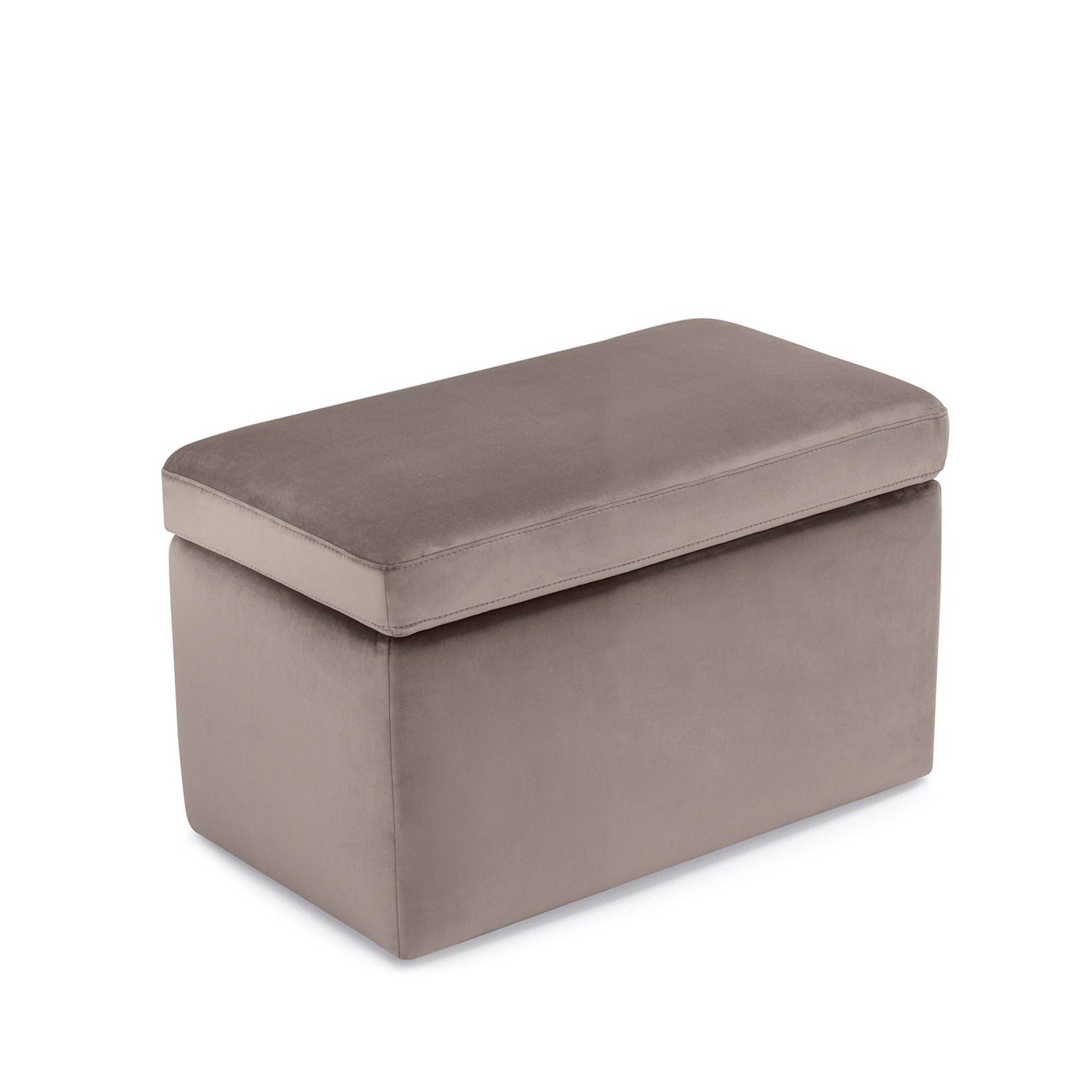 Banc rangement Made in Italy en velours gris tourterelle VIANA