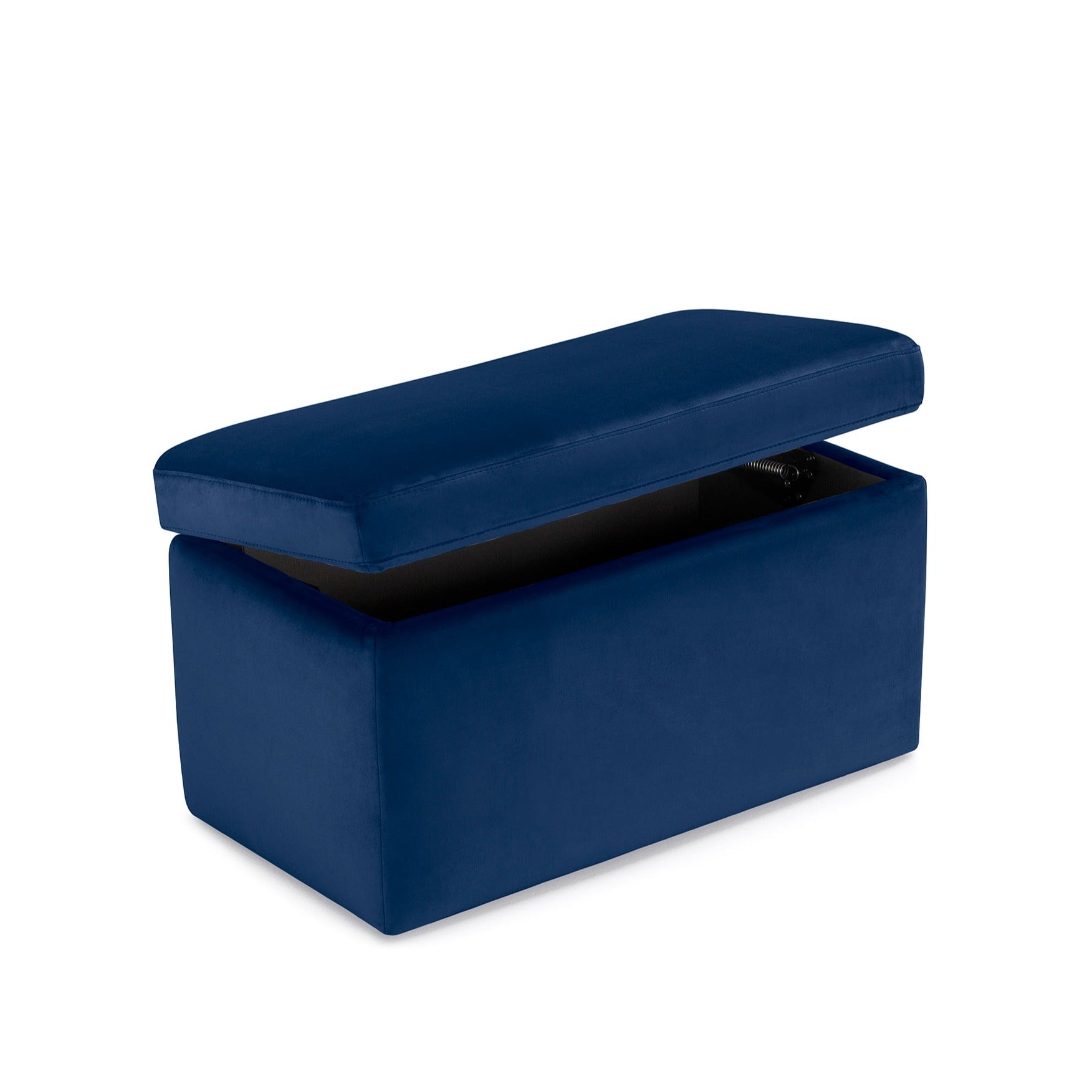 Banc VIANA rangement Made in Italy en velours bleu