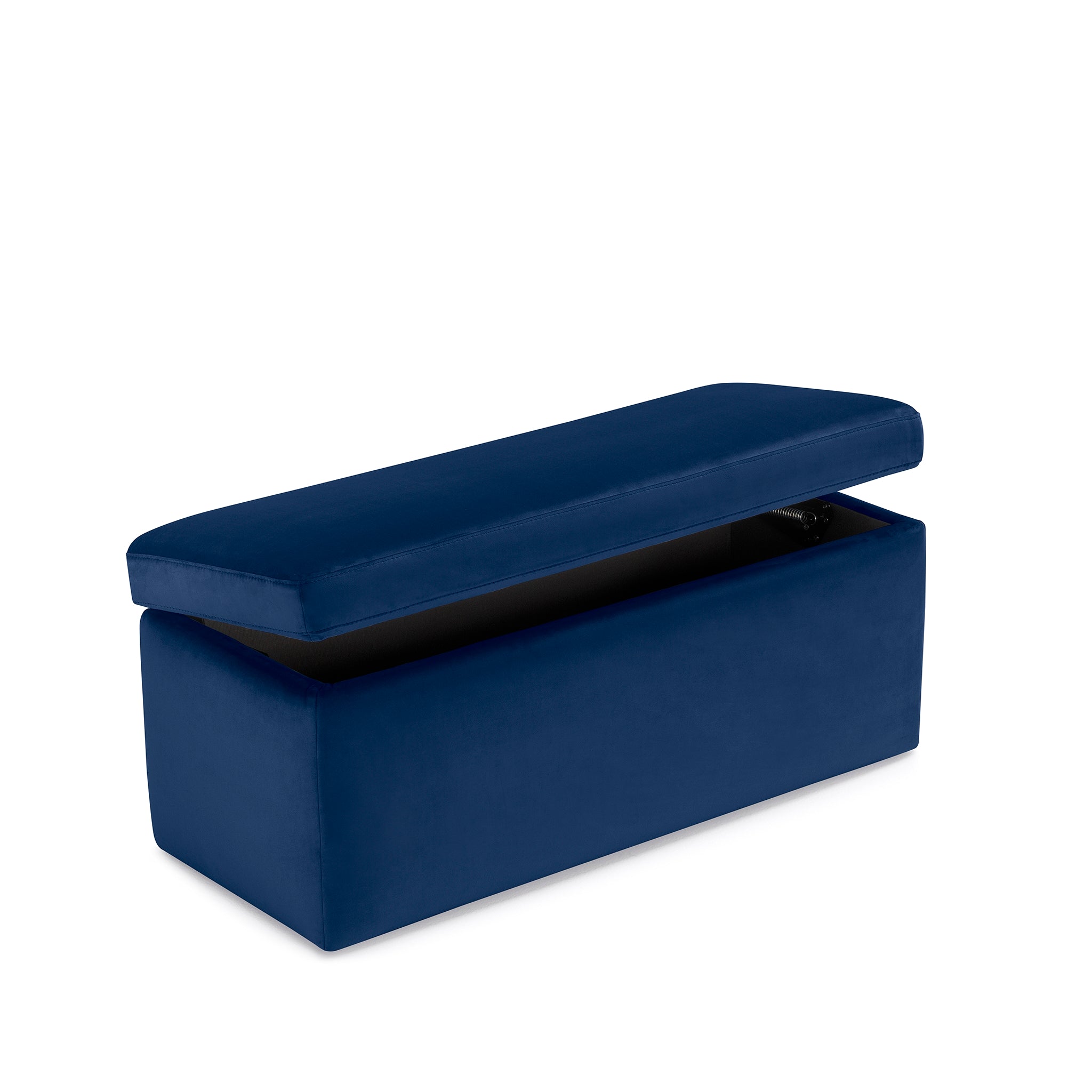 Banc VIANA rangement Made in Italy en velours bleu