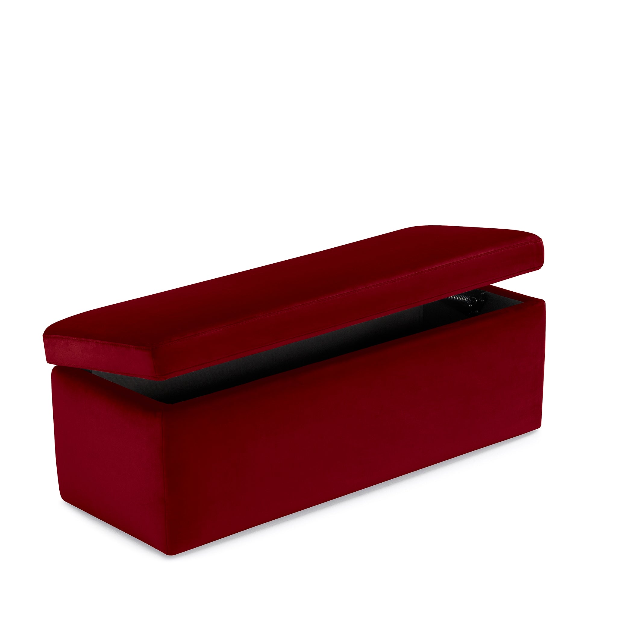 Banc VIANA rangement Made in Italy en velours bordeaux
