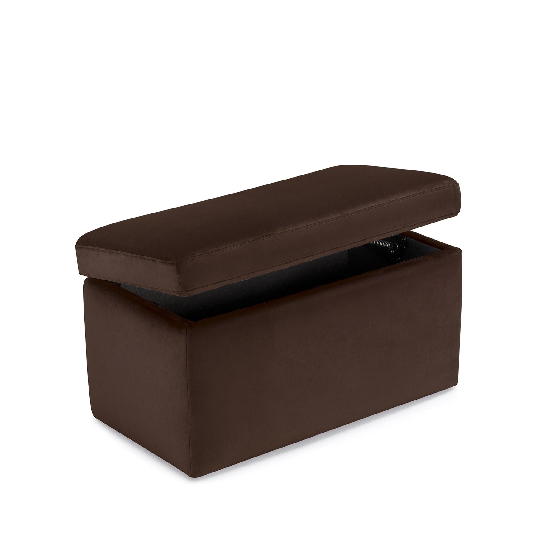 Banc rangement Made in Italy en velours marron - VIANA