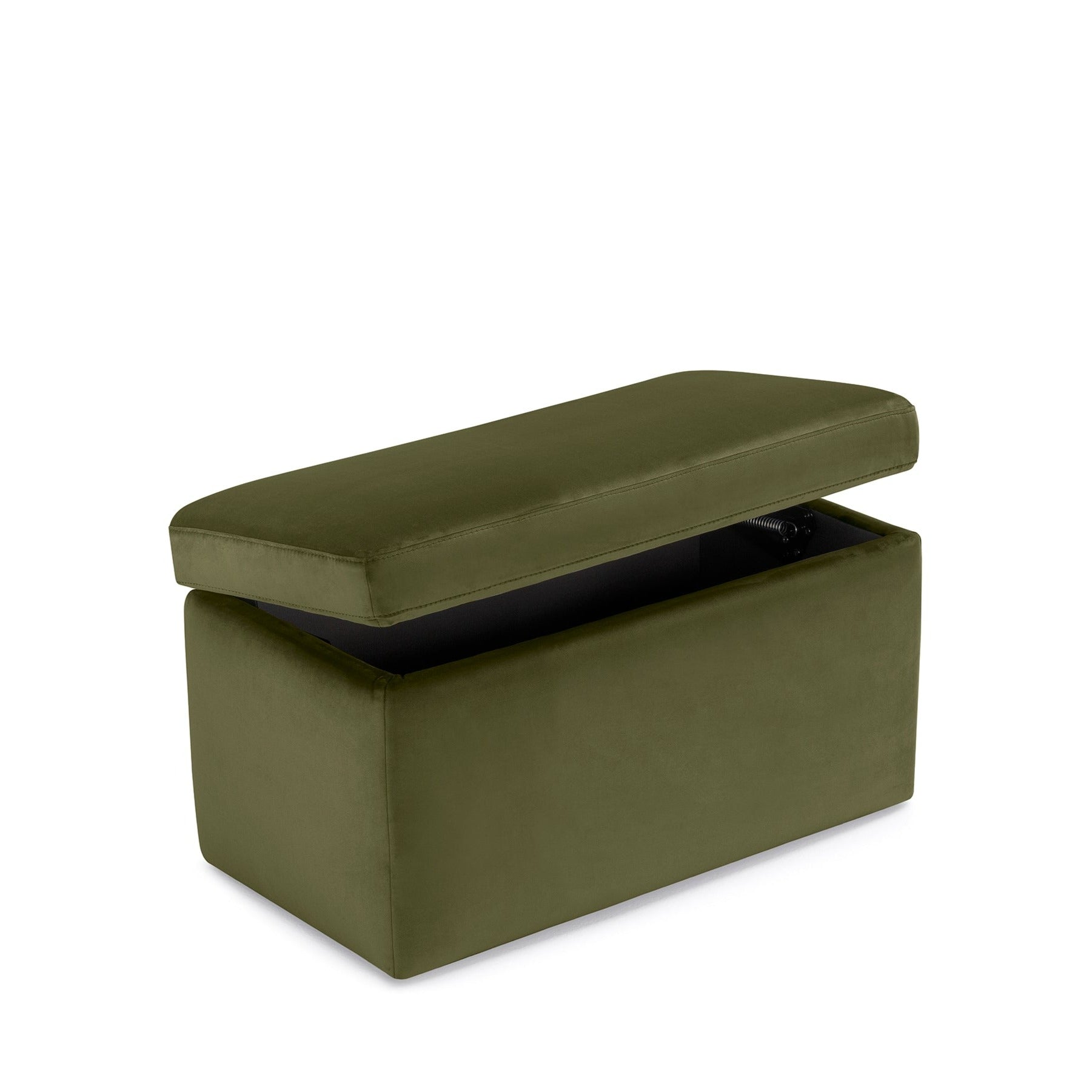 Banc rangement Made in Italy en velours vert VIANA