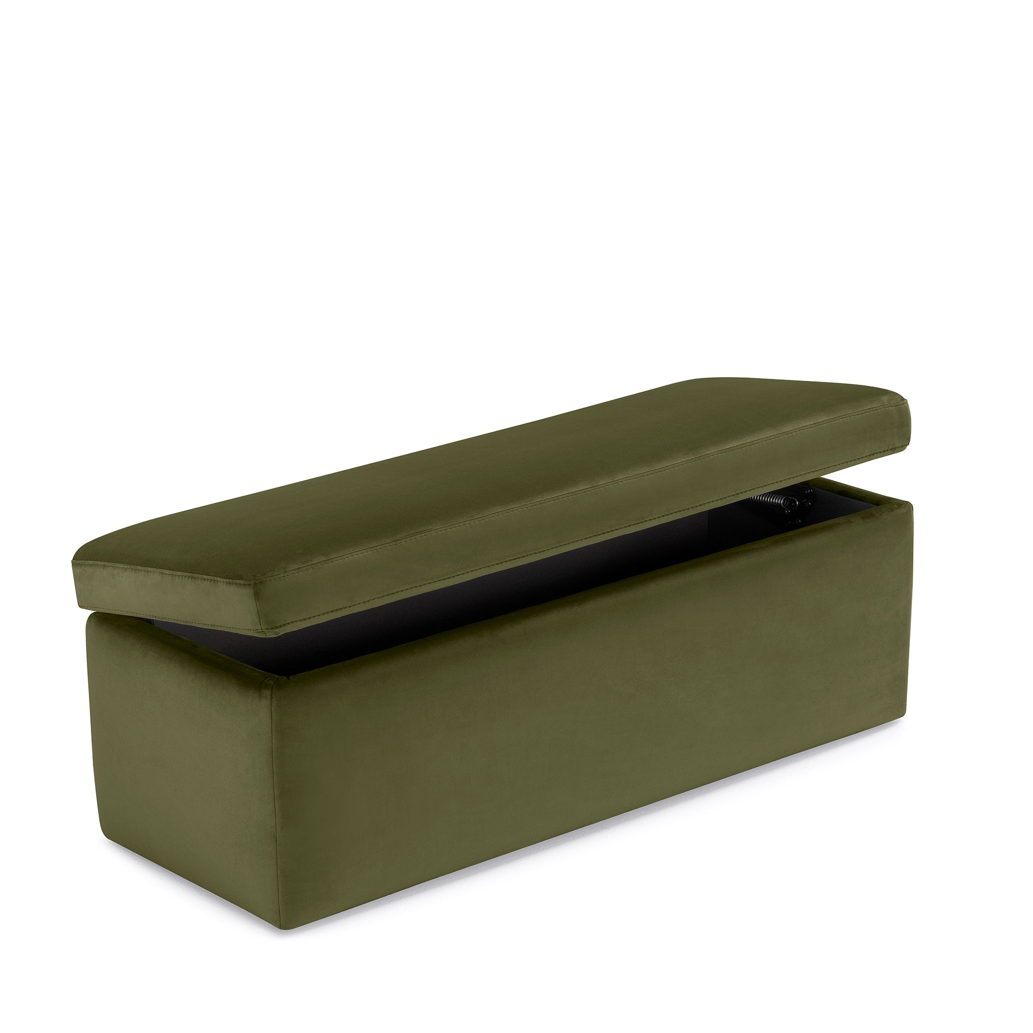 Banc rangement Made in Italy en velours vert VIANA