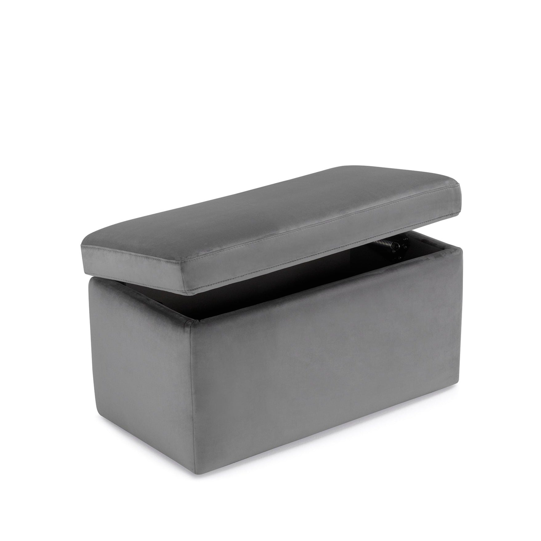 Banc VIANA rangement Made in Italy en velours gris