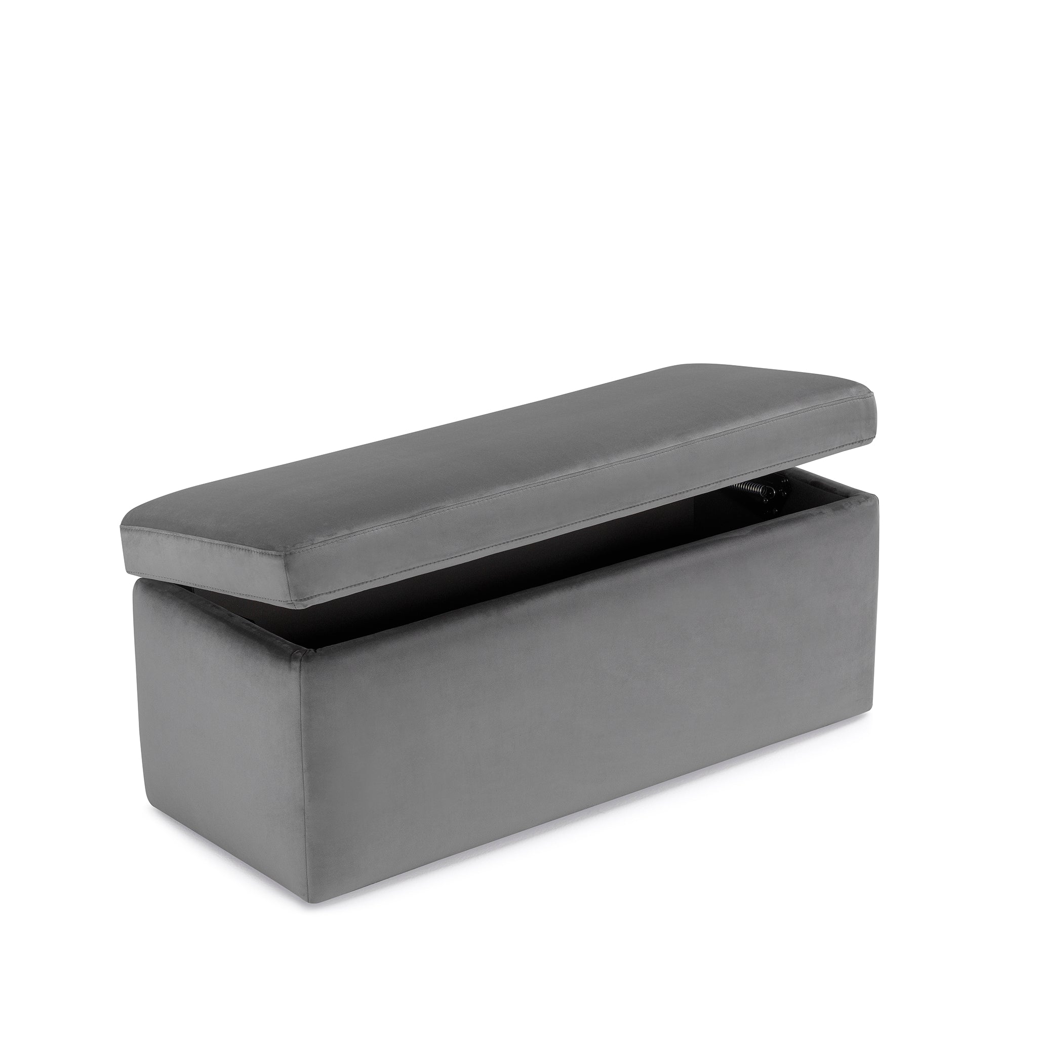 Banc VIANA rangement Made in Italy en velours gris