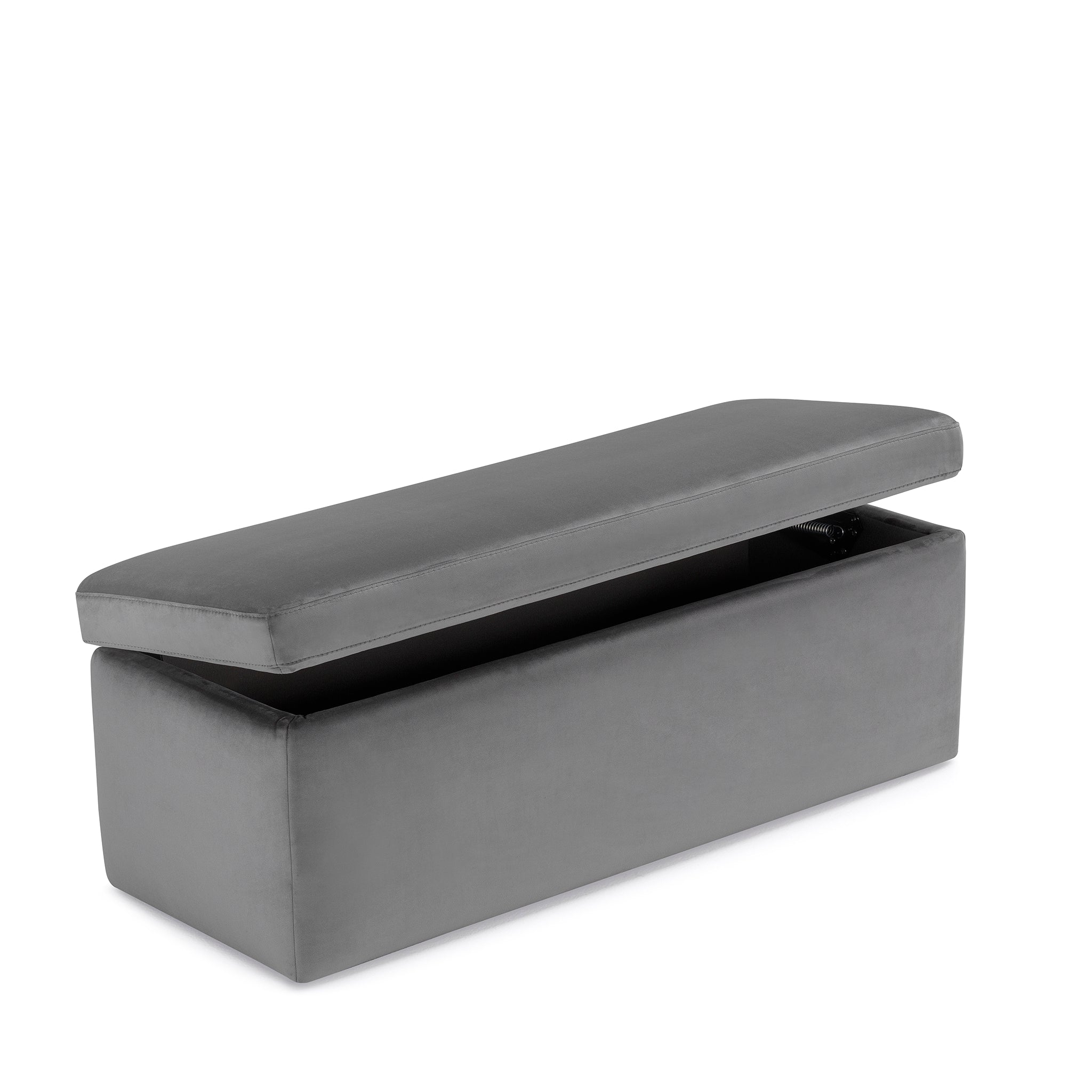 Banc VIANA rangement Made in Italy en velours gris