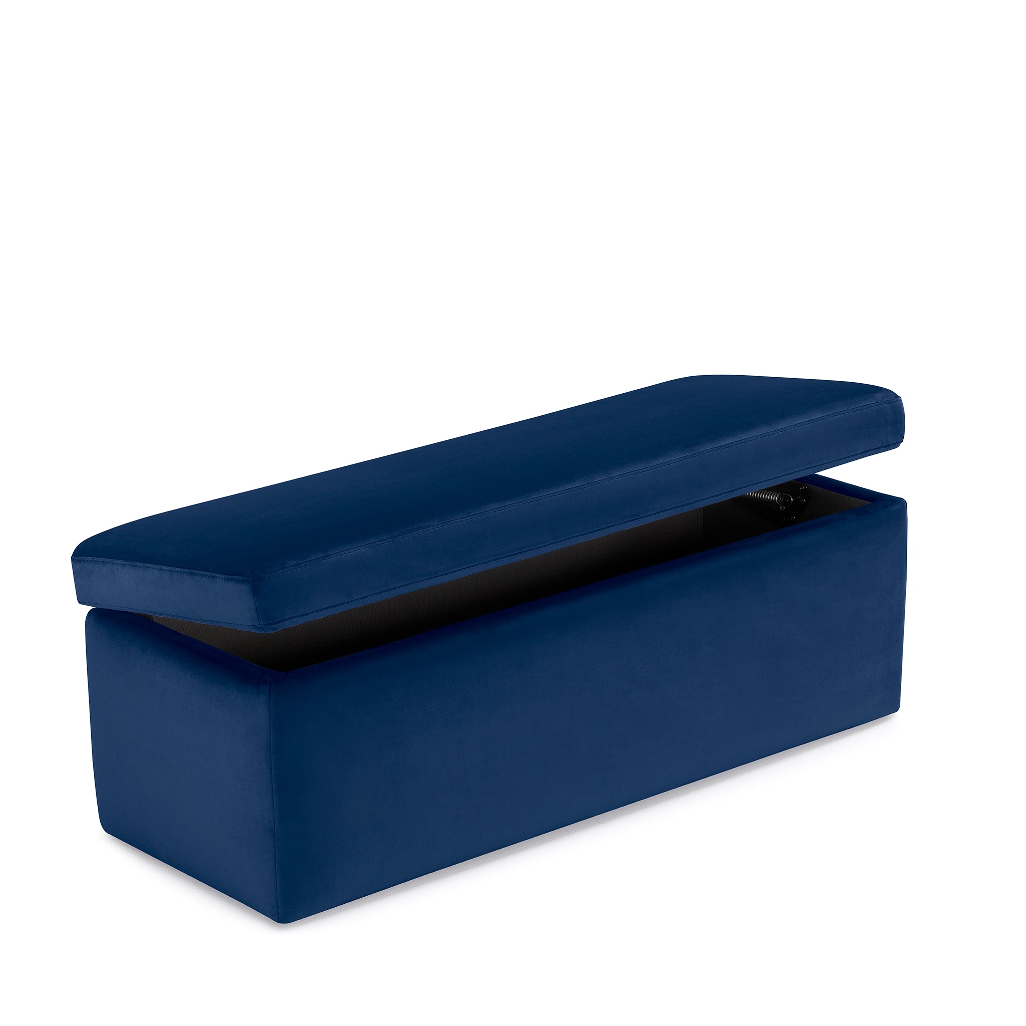 Banc VIANA rangement Made in Italy en velours bleu