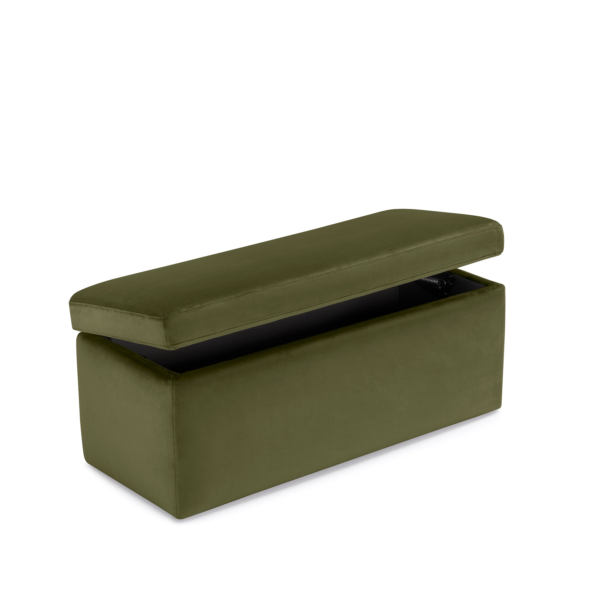 Banc rangement Made in Italy en velours vert VIANA
