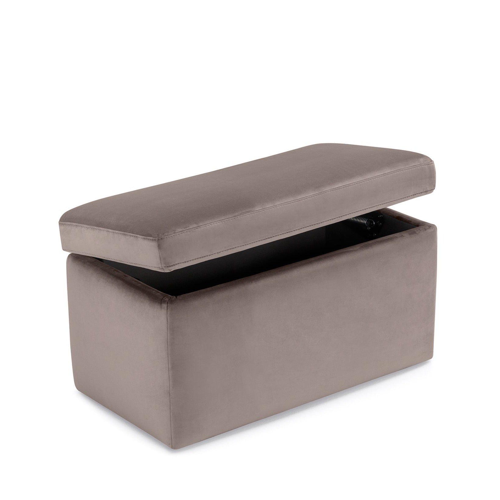 Banc rangement Made in Italy en velours gris tourterelle VIANA