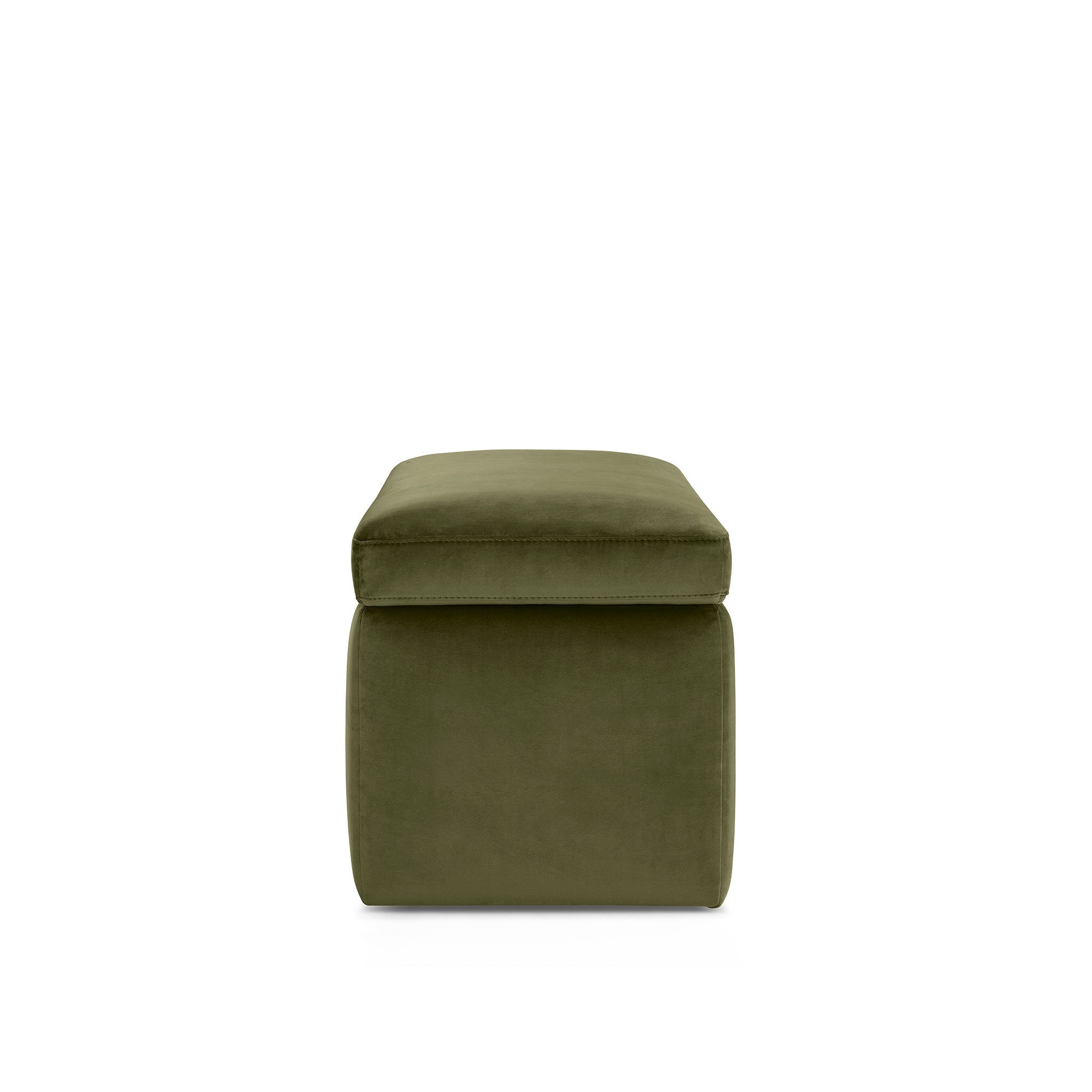 Banc rangement Made in Italy en velours vert VIANA