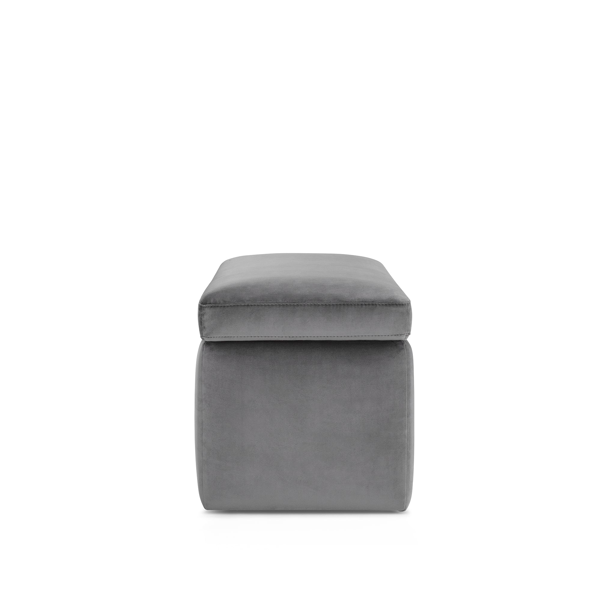 Banc VIANA rangement Made in Italy en velours gris