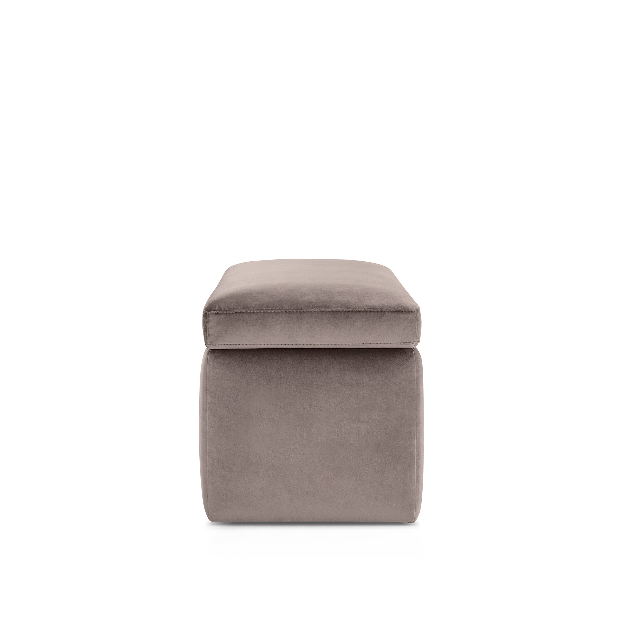 Banc rangement Made in Italy en velours gris tourterelle VIANA
