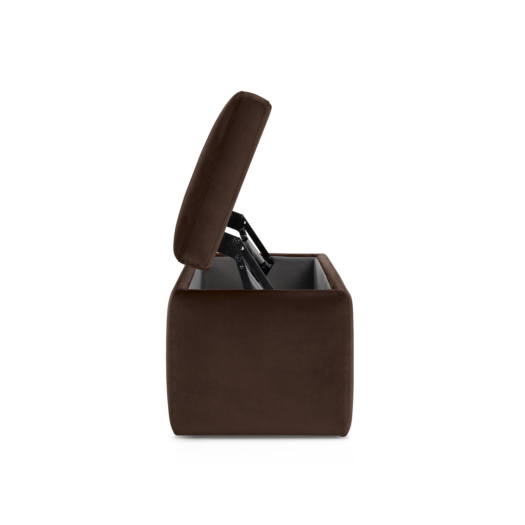 Banc rangement Made in Italy en velours marron - VIANA