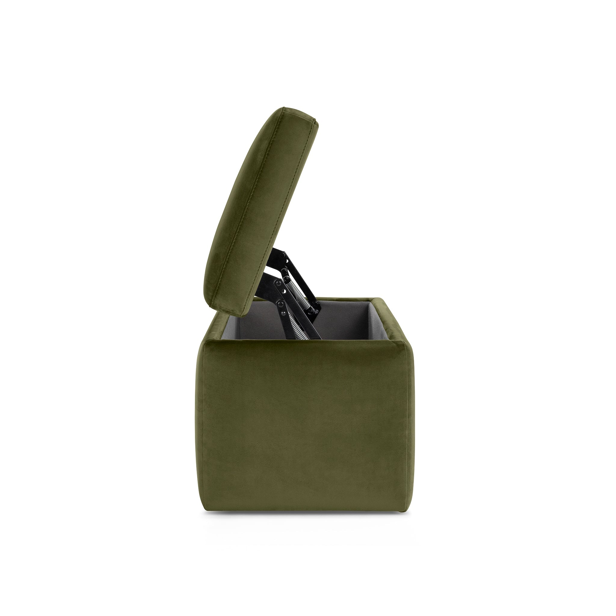 Banc rangement Made in Italy en velours vert VIANA