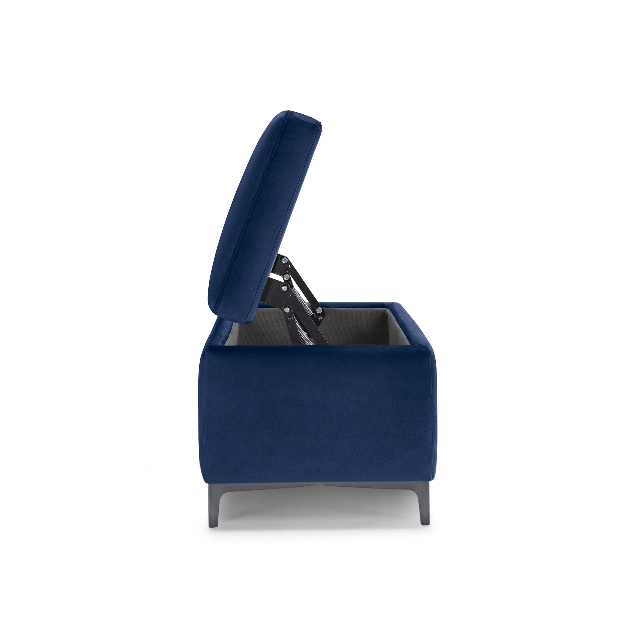 Banc AVIGLIANA 110x50 cm rangement Made in Italy en velours bleu
