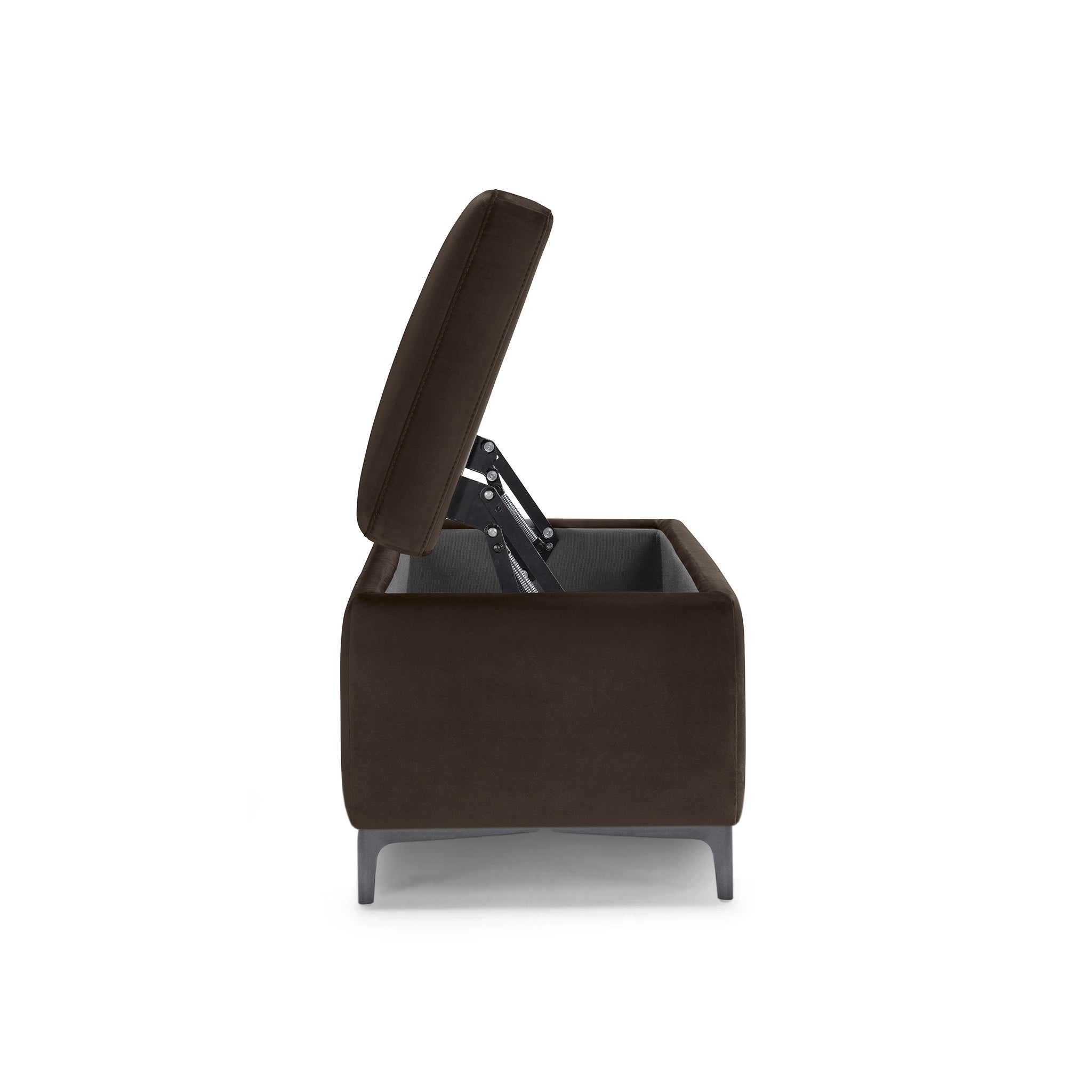 Banc AVIGLIANA 110x50 cm rangement Made in Italy en velours marron