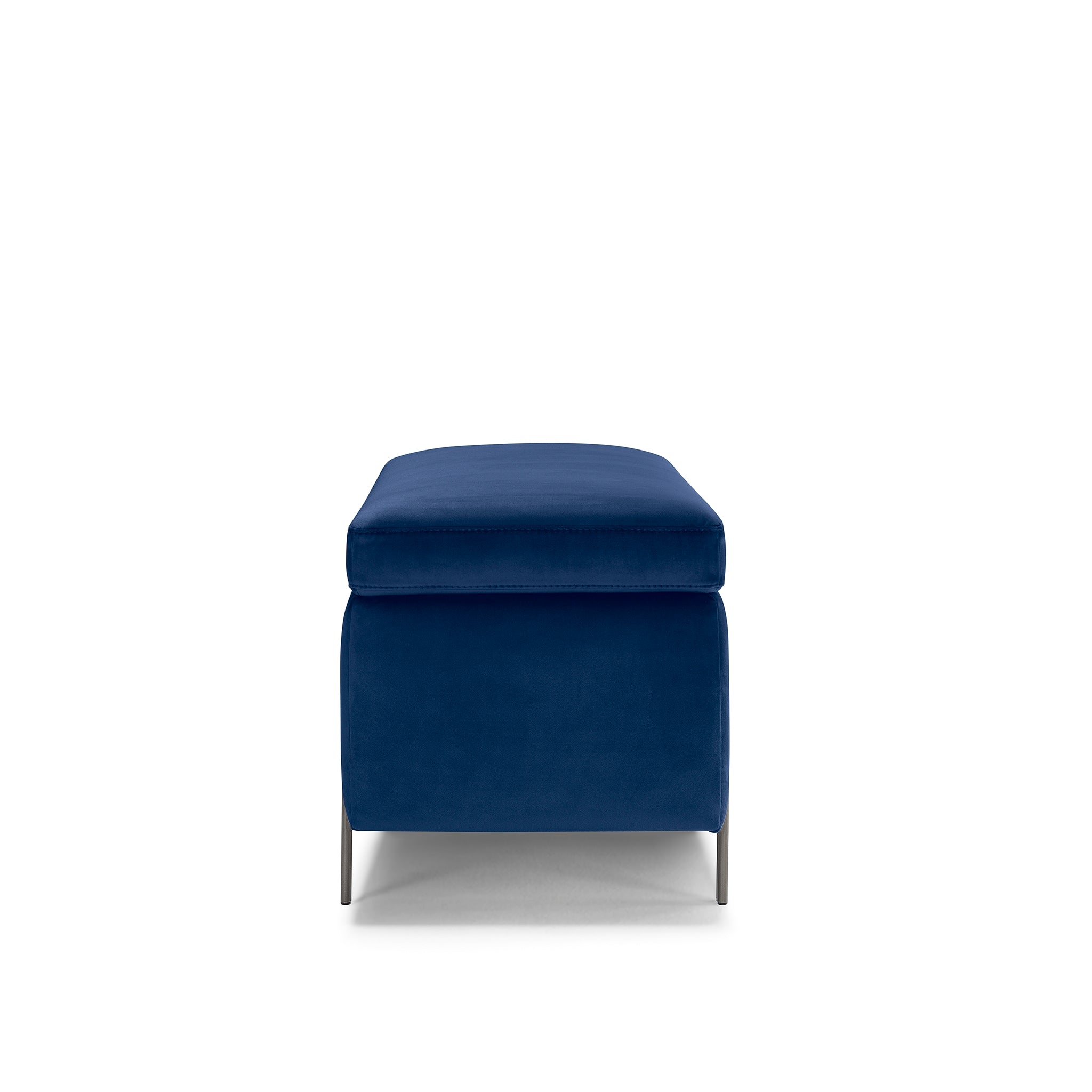 Banc SARDORELLA 110x45 cm rangement Made in Italy en velours bleu