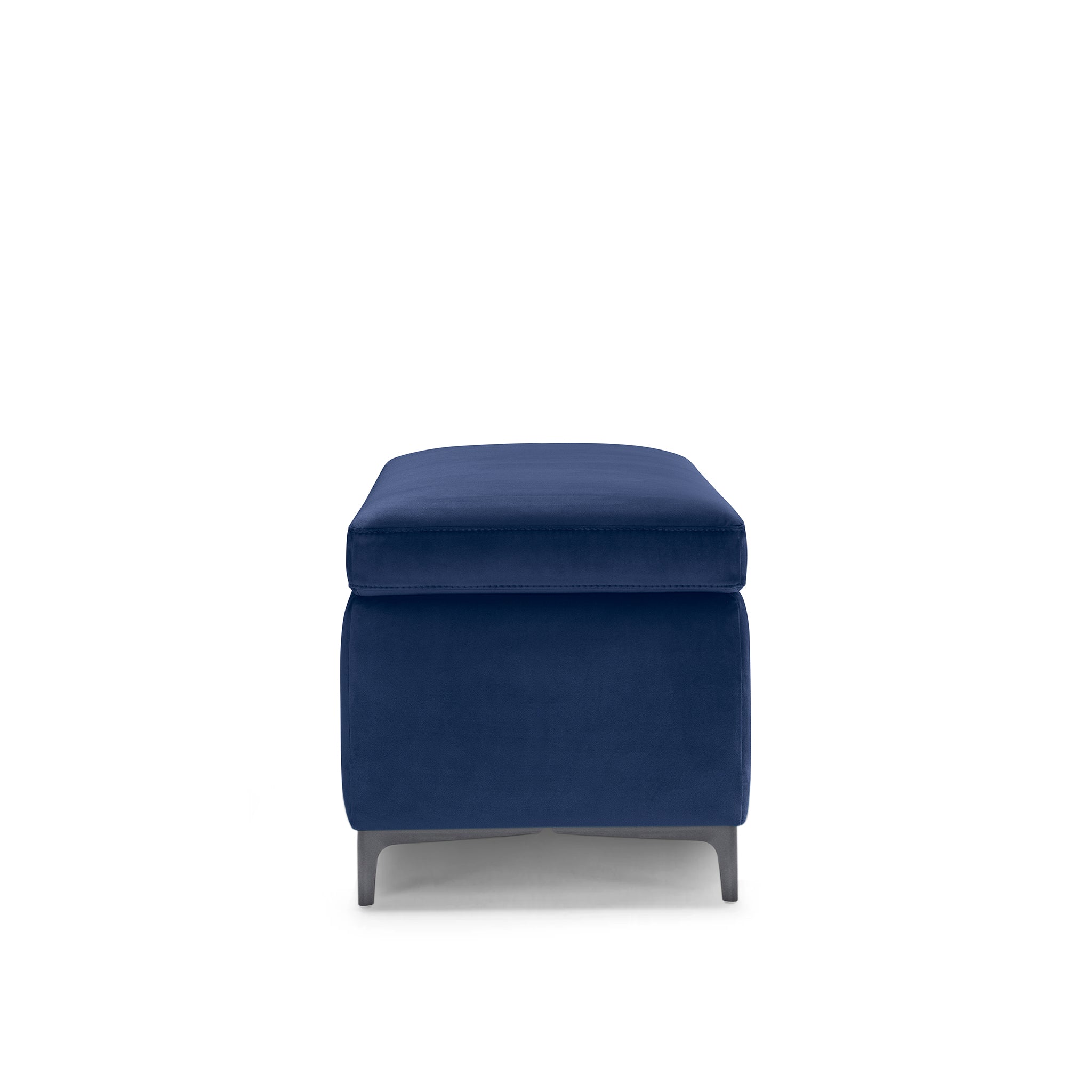 Banc AVIGLIANA 110x50 cm rangement Made in Italy en velours bleu